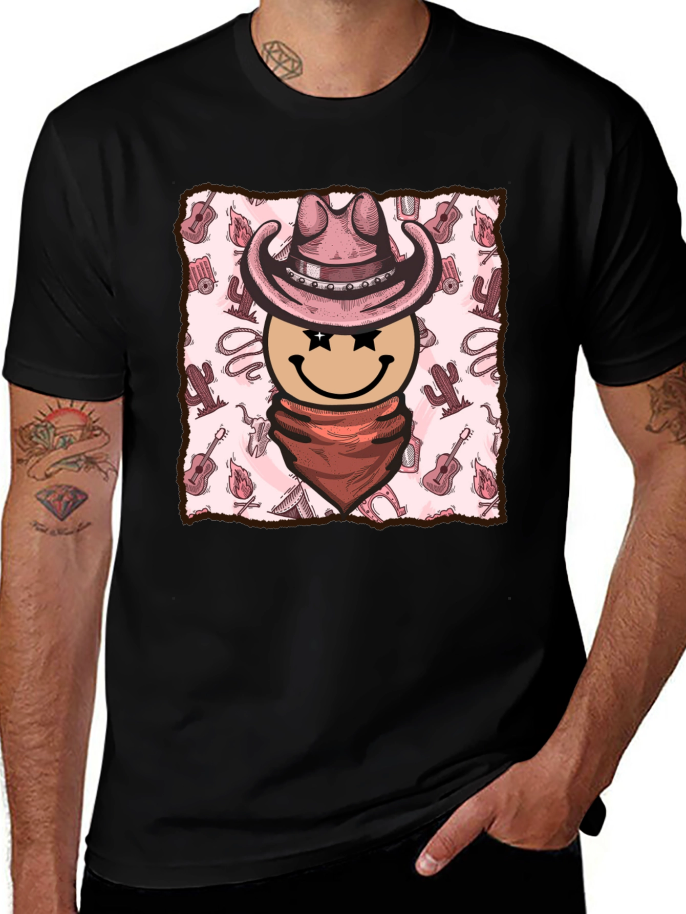 Variant 24 of Cowboy Emoji Graphic Tee - Western Style