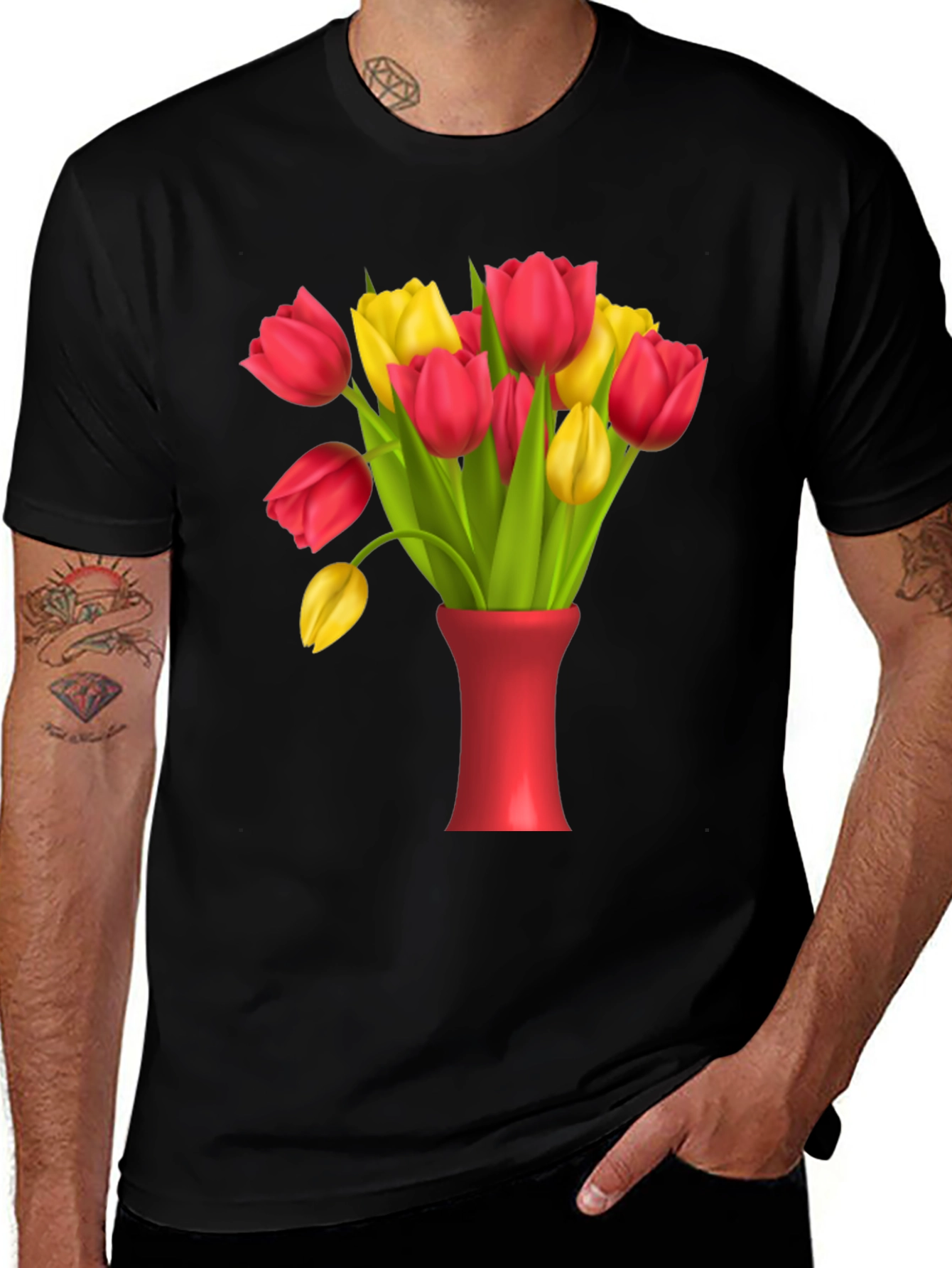 Variant 12 of Floral Tulip Bouquet Graphic T-Shirt