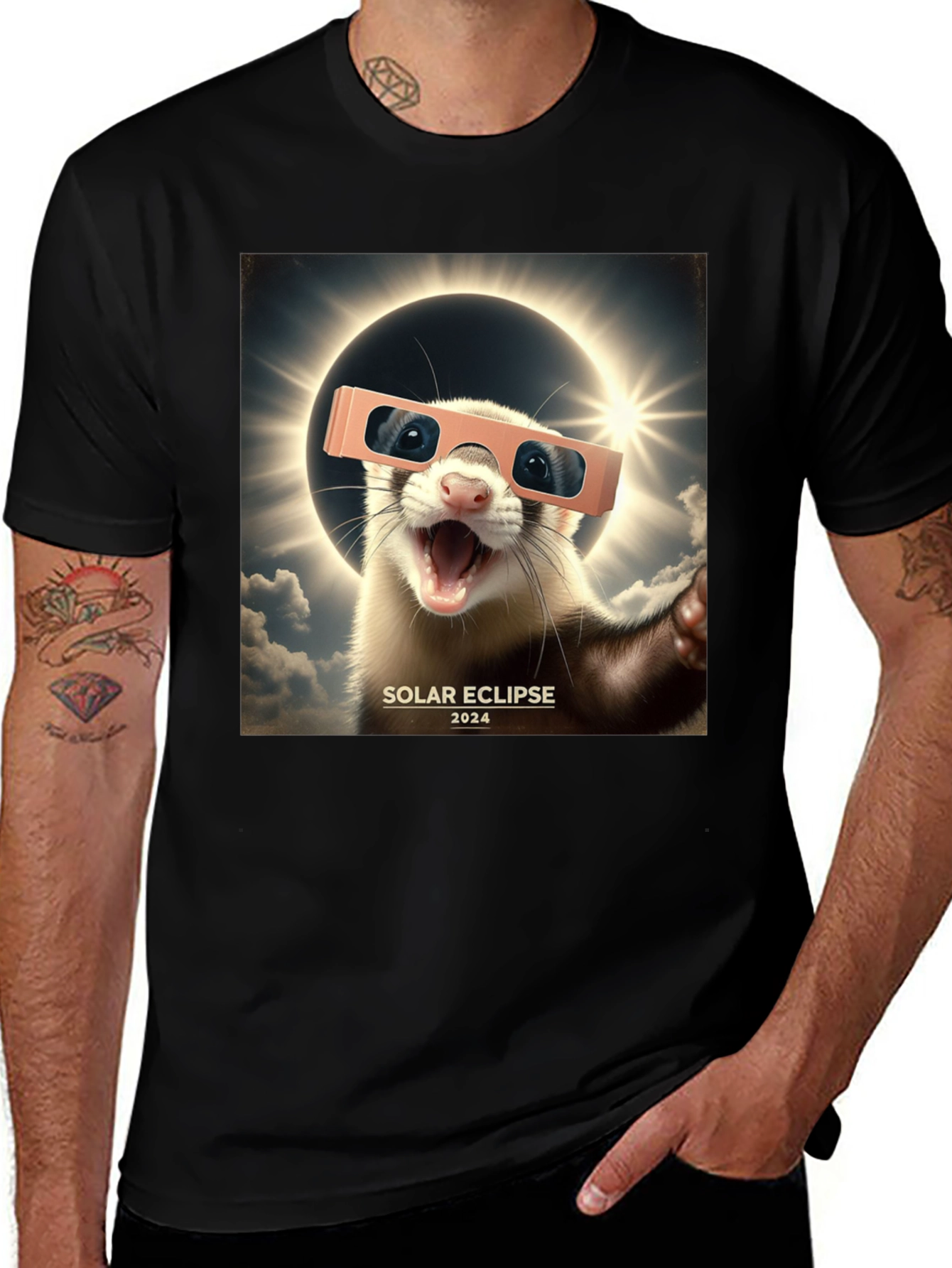 Variant 20 of Solar Eclipse Ferret T-Shirt - 2024