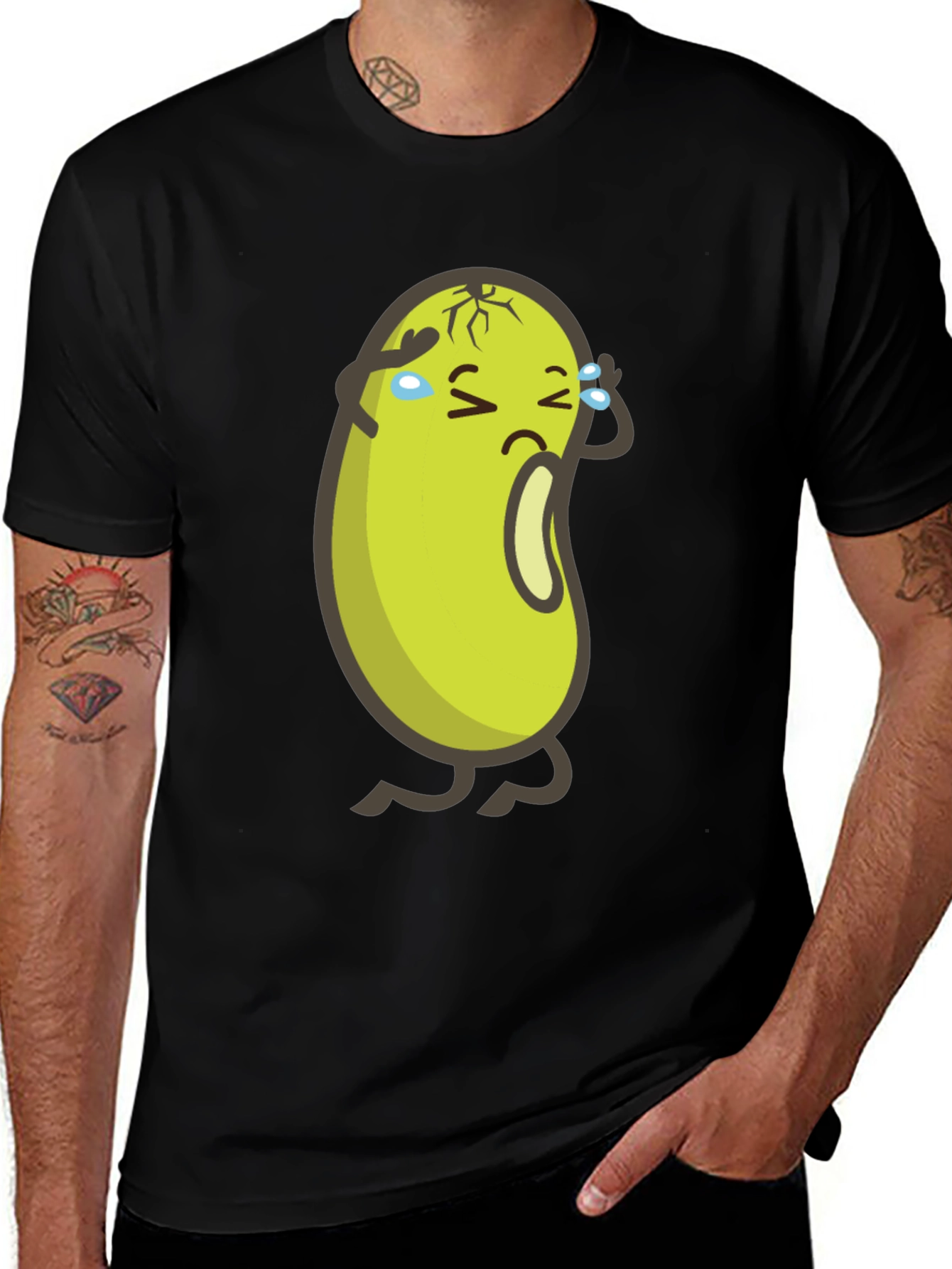 Variant 9 of Crying Bean Graphic T-Shirt - Black