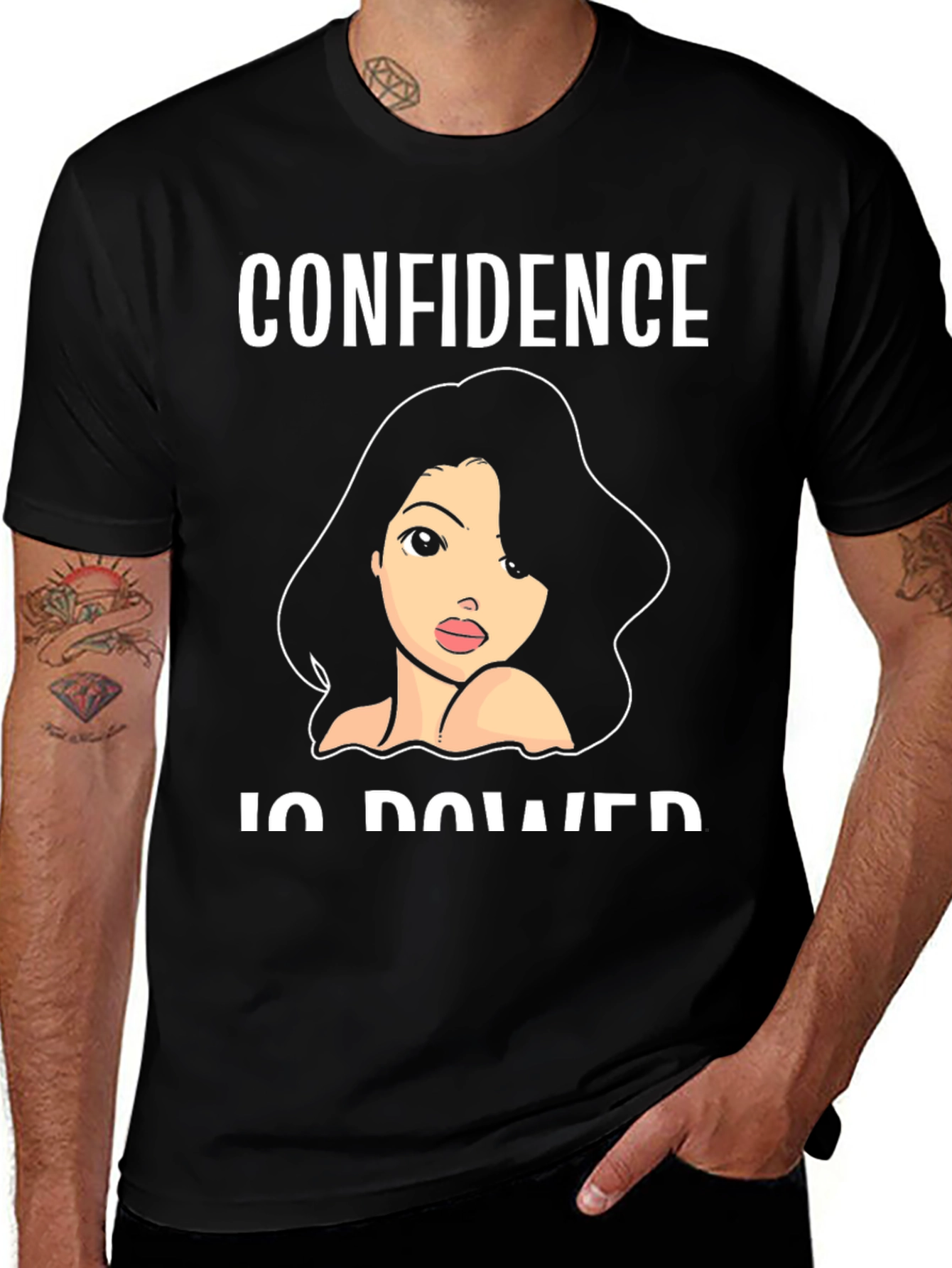 Variant 24 of Confidence is Power Graphic T-Shirt - Black