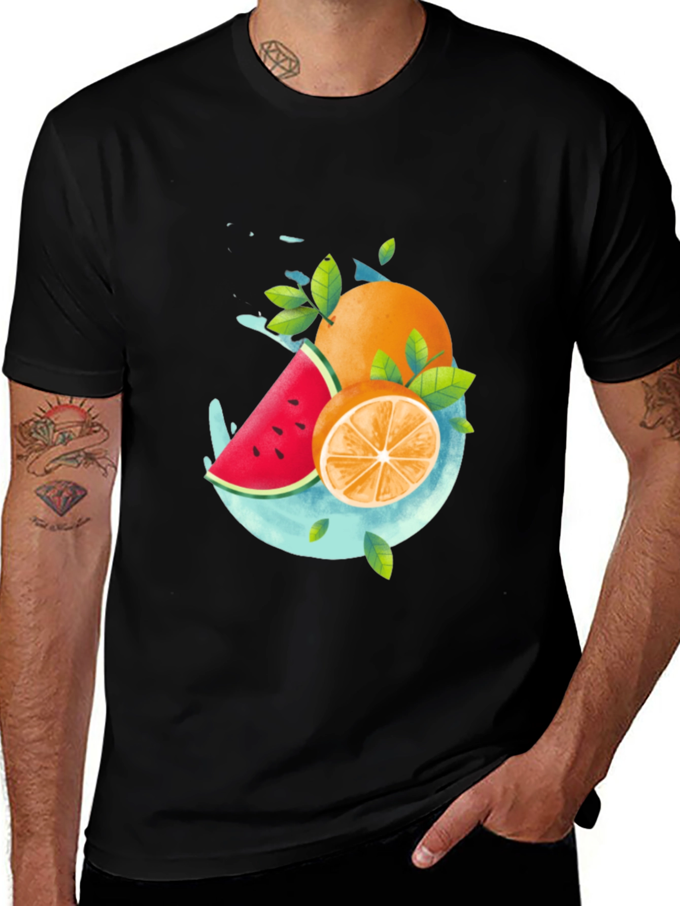 Variant 13 of Fruit Splash Graphic T-Shirt - Stylish Summer Apparel