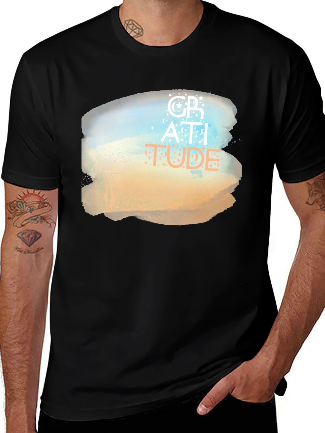 Gratitude Graphic Tee - Stylish Black T-Shirt