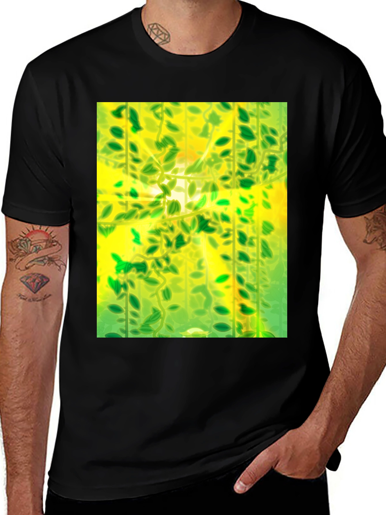Variant 15 of Green Leaves Nature Graphic Tee