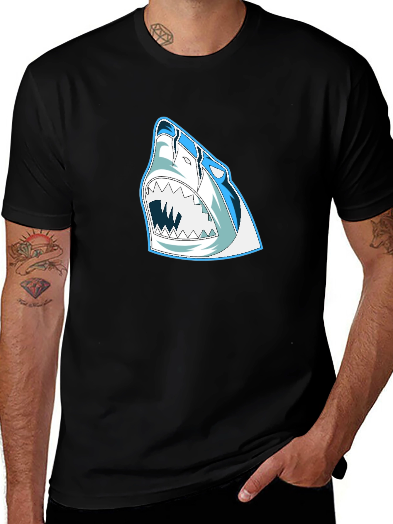 Variant 24 of Shark Graphic Black T-Shirt