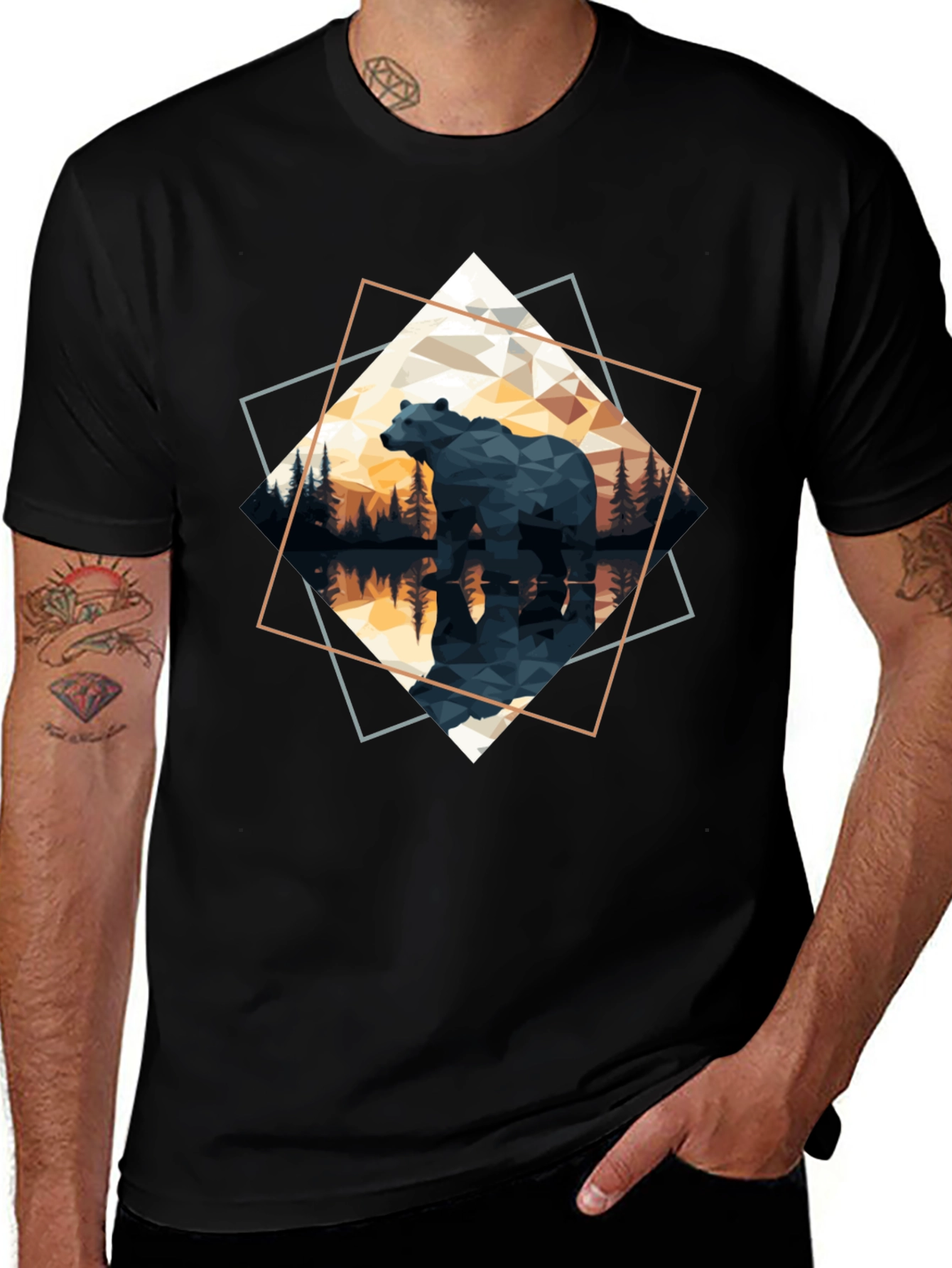 Variant 20 of Geometric Bear Graphic Tee