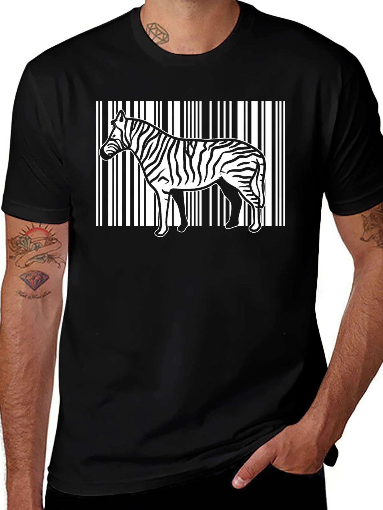Variant 12 of Zebra Barcode Graphic Print T-Shirt