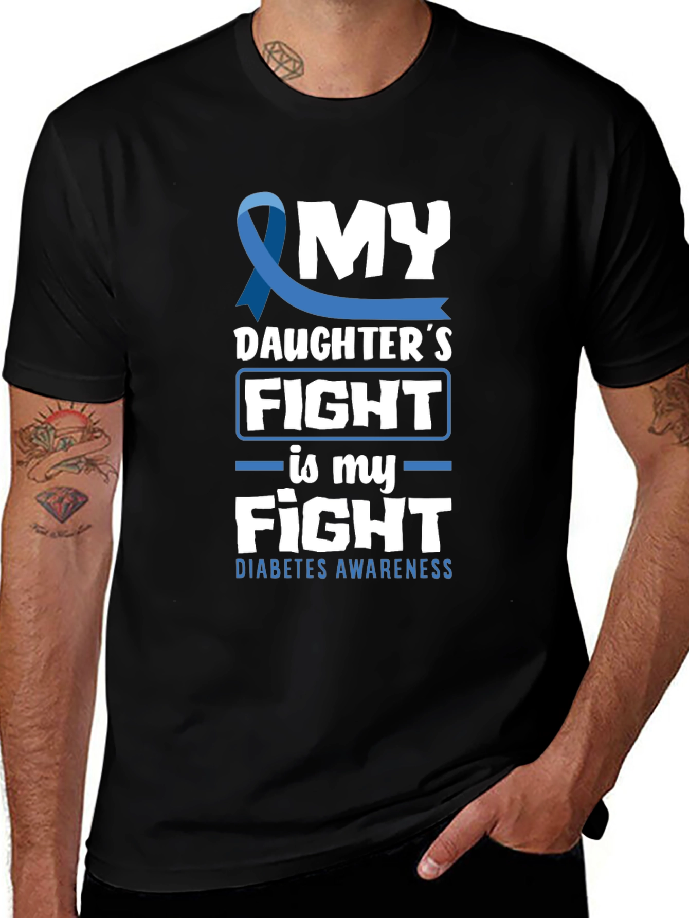 Variant 28 of Diabetes Awareness T-Shirt: My Daughter's Fight