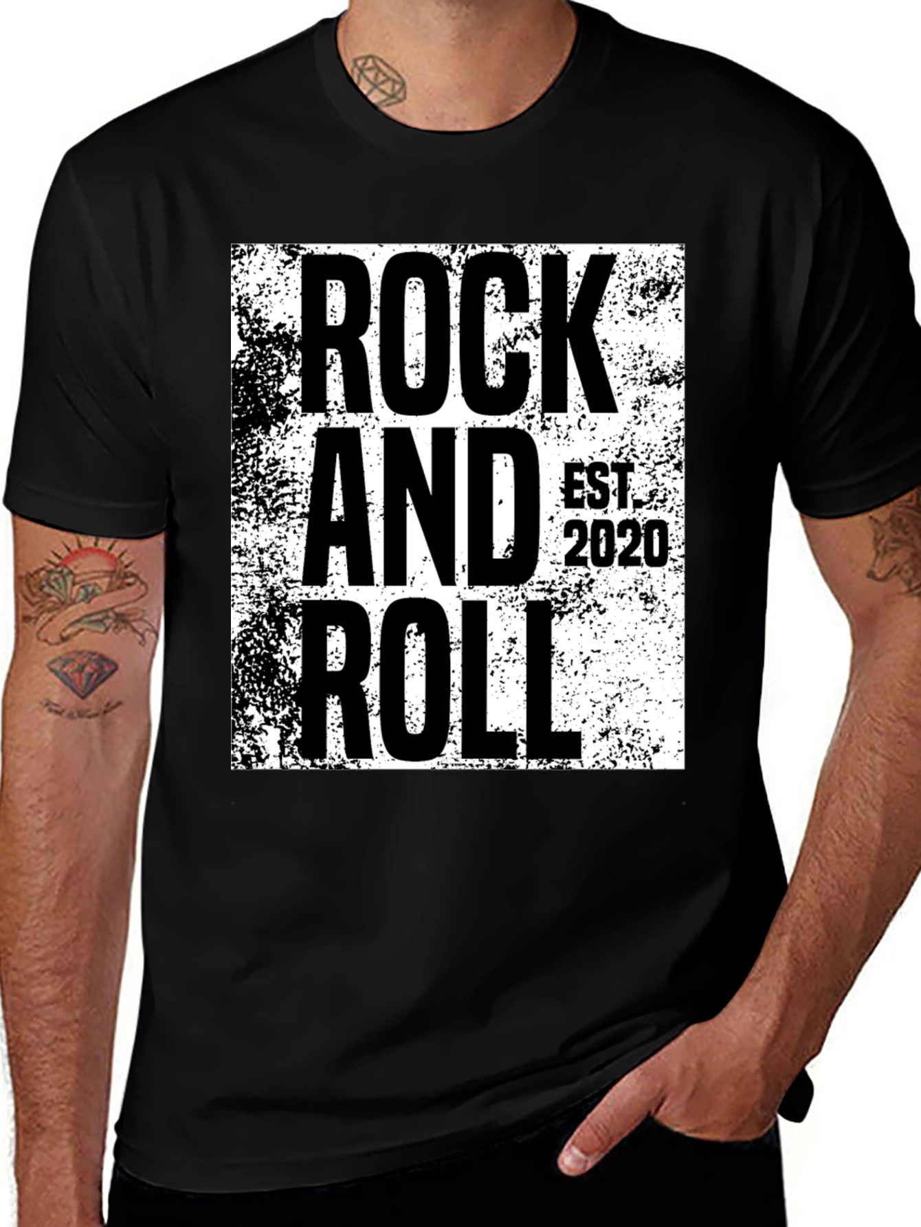 Variant 9 of Rock and Roll Est. 2020 Black Graphic Tee