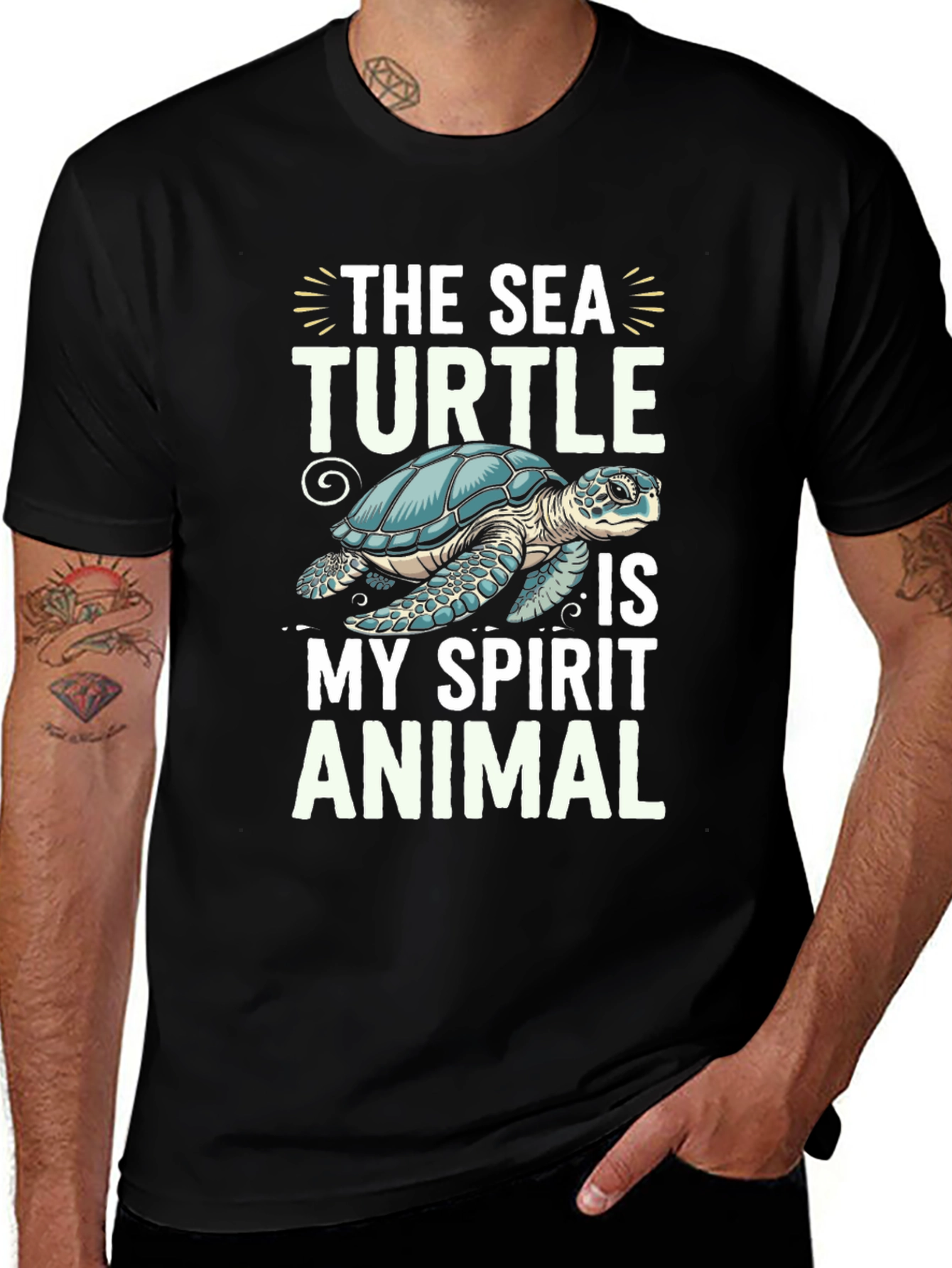 Variant 3 of Sea Turtle Spirit Animal Graphic T-Shirt