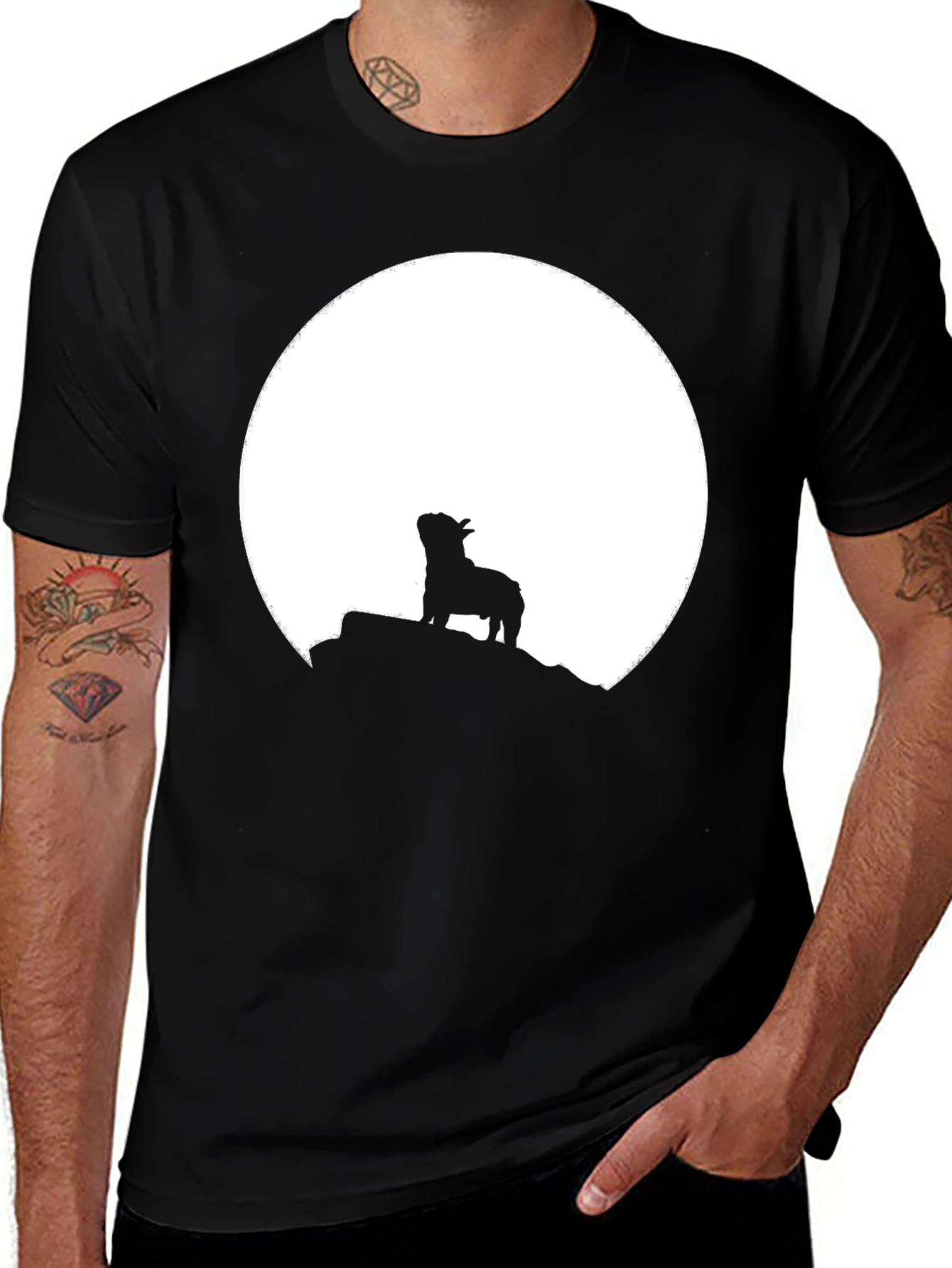 Variant 26 of Silhouette Dog Moon Graphic Tee