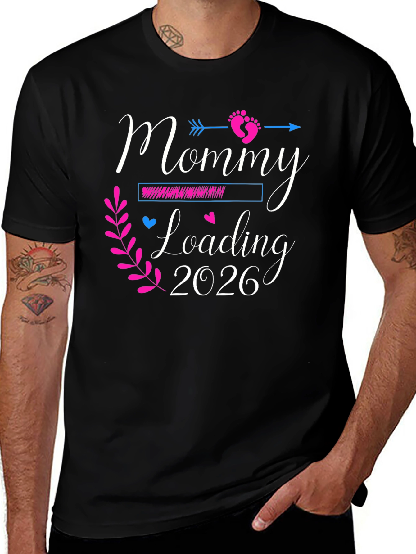 Mommy Loading 2026 Pregnancy Announcement T-Shirt