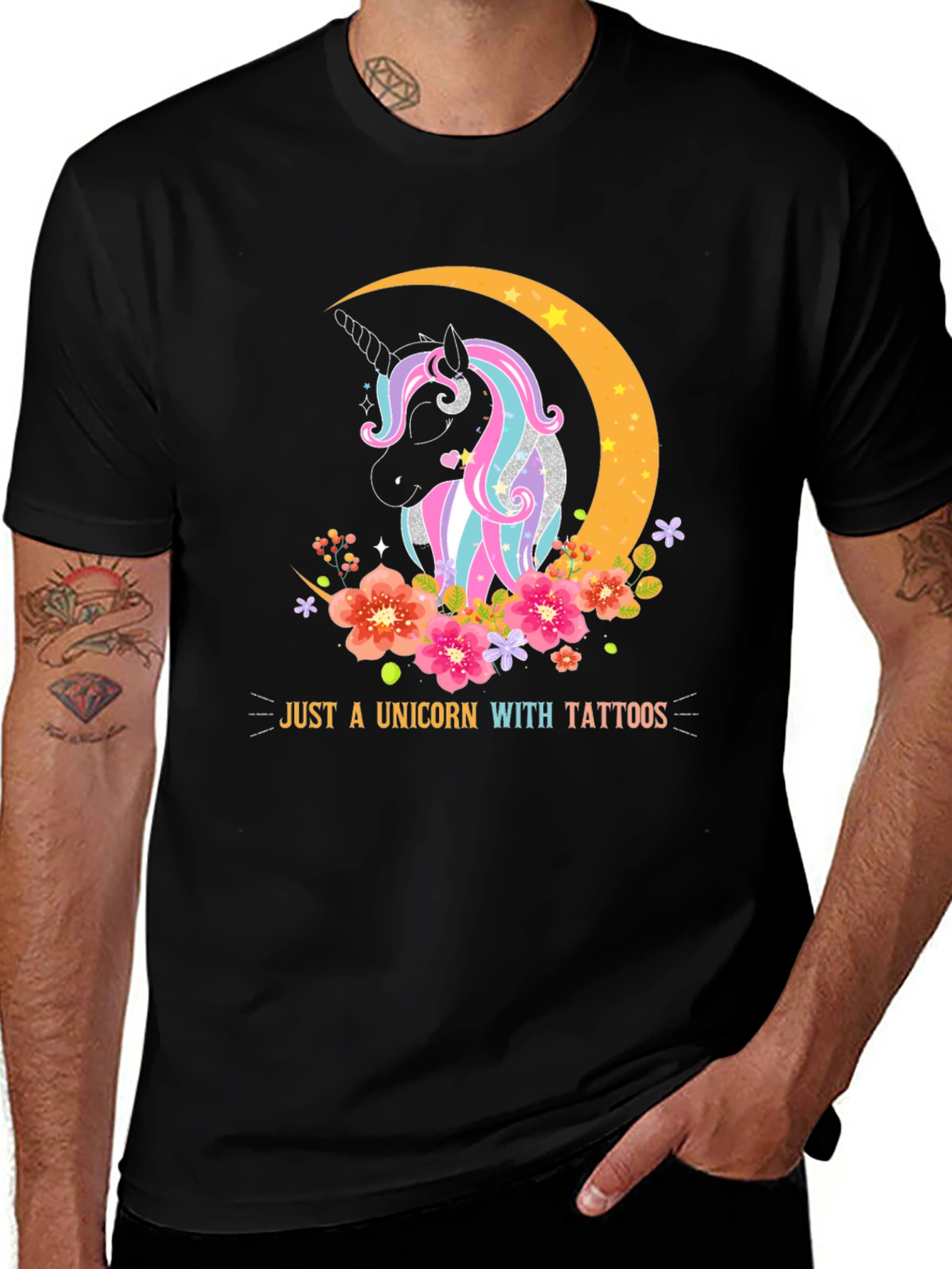 Variant 30 of Unicorn with Tattoos Graphic T-Shirt