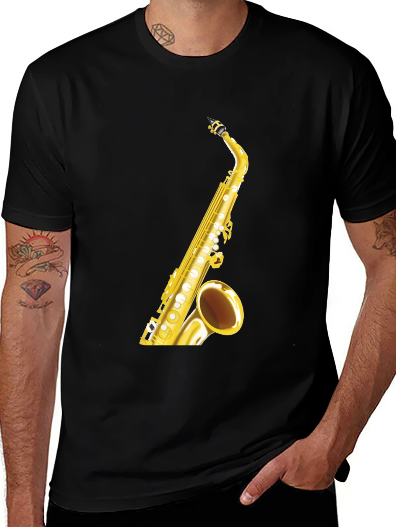 Variant 8 of Saxophone Graphic Tee - Cool Musician Style