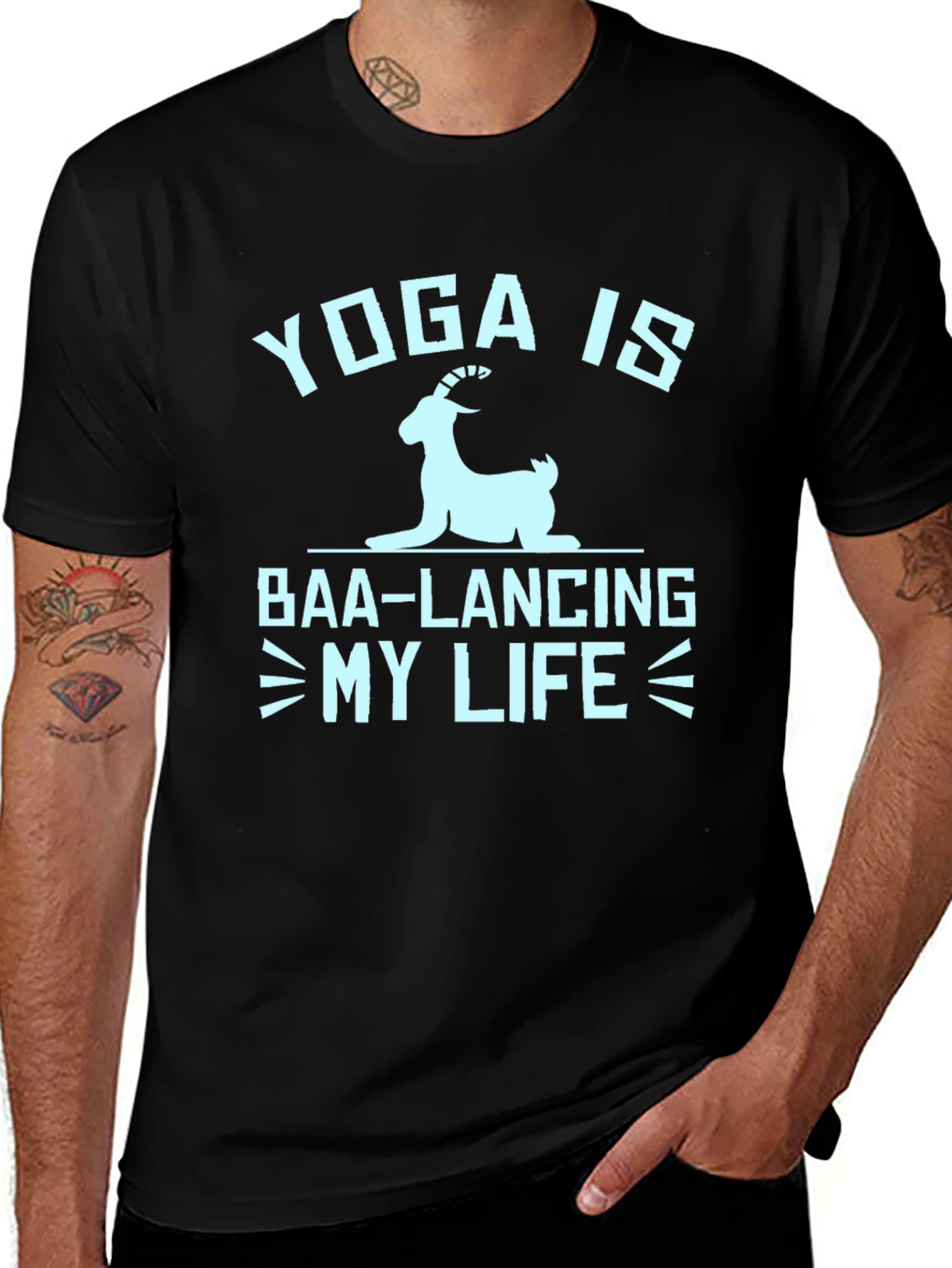 Yoga Baa-lancing Goat Graphic T-Shirt
