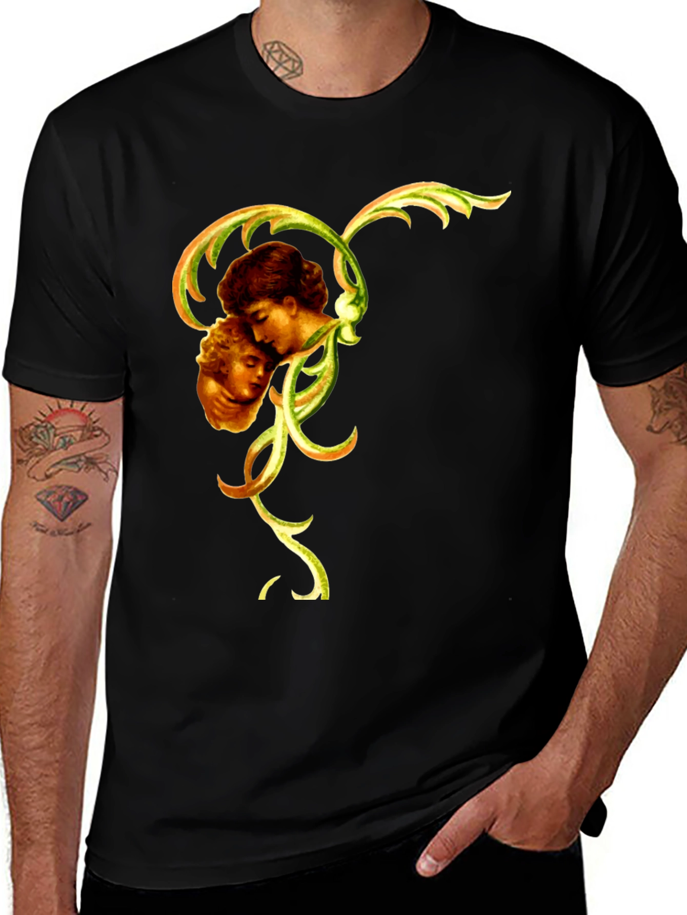 Vintage Art Couple Black Tee