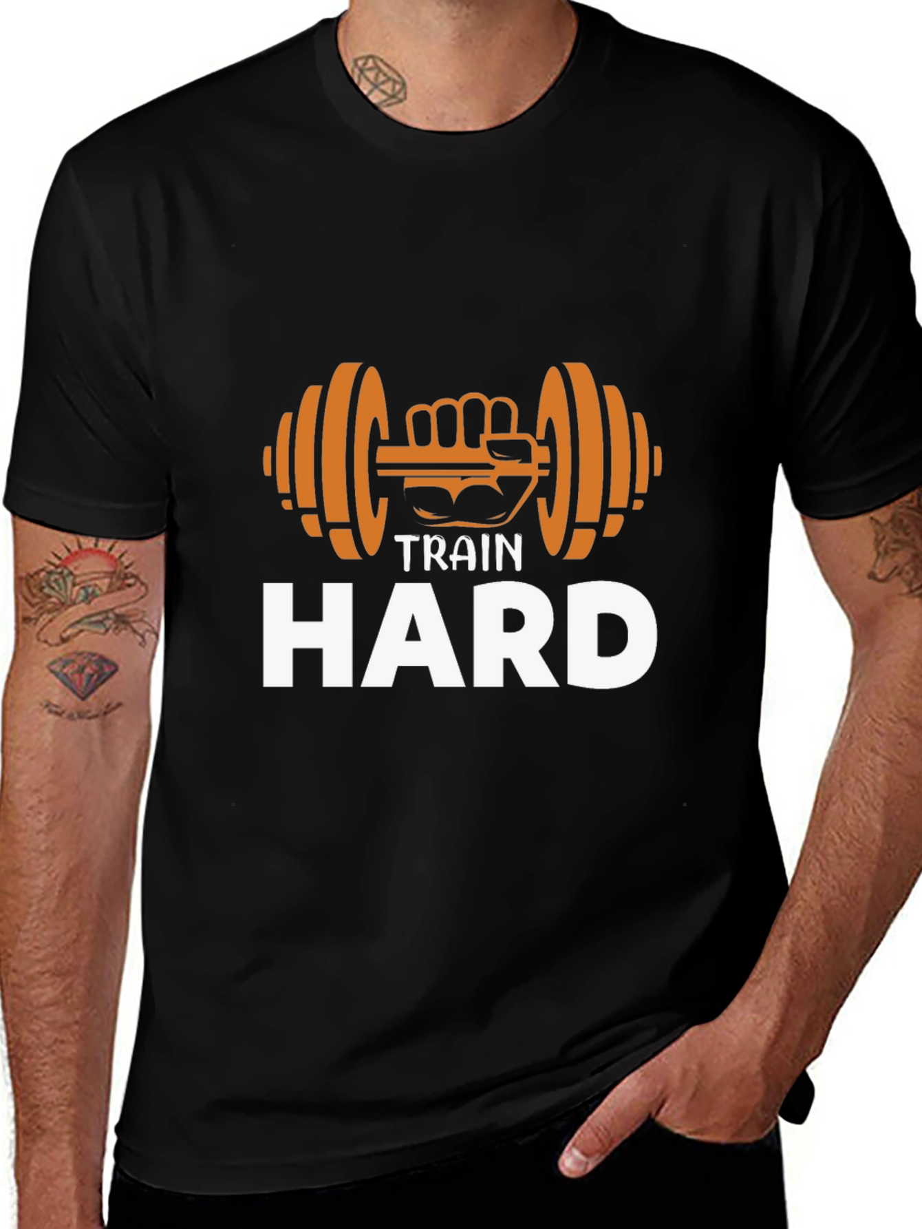 Variant 3 of Train Hard Black Graphic T-Shirt