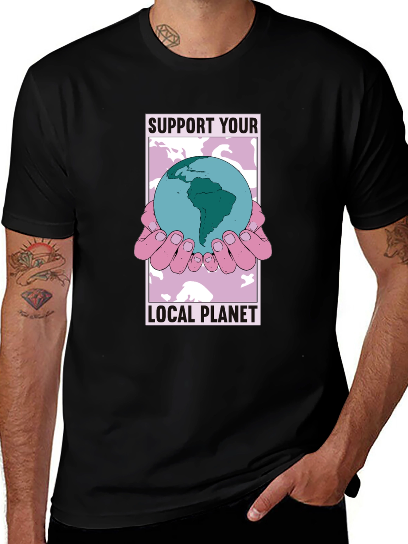 Variant 16 of Support Your Local Planet Graphic T-Shirt