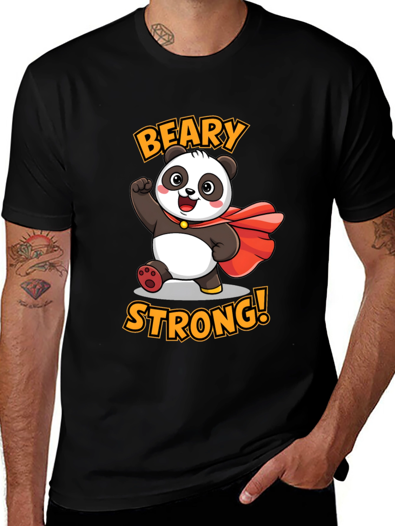 Variant 21 of Beary Strong Panda Graphic Tee