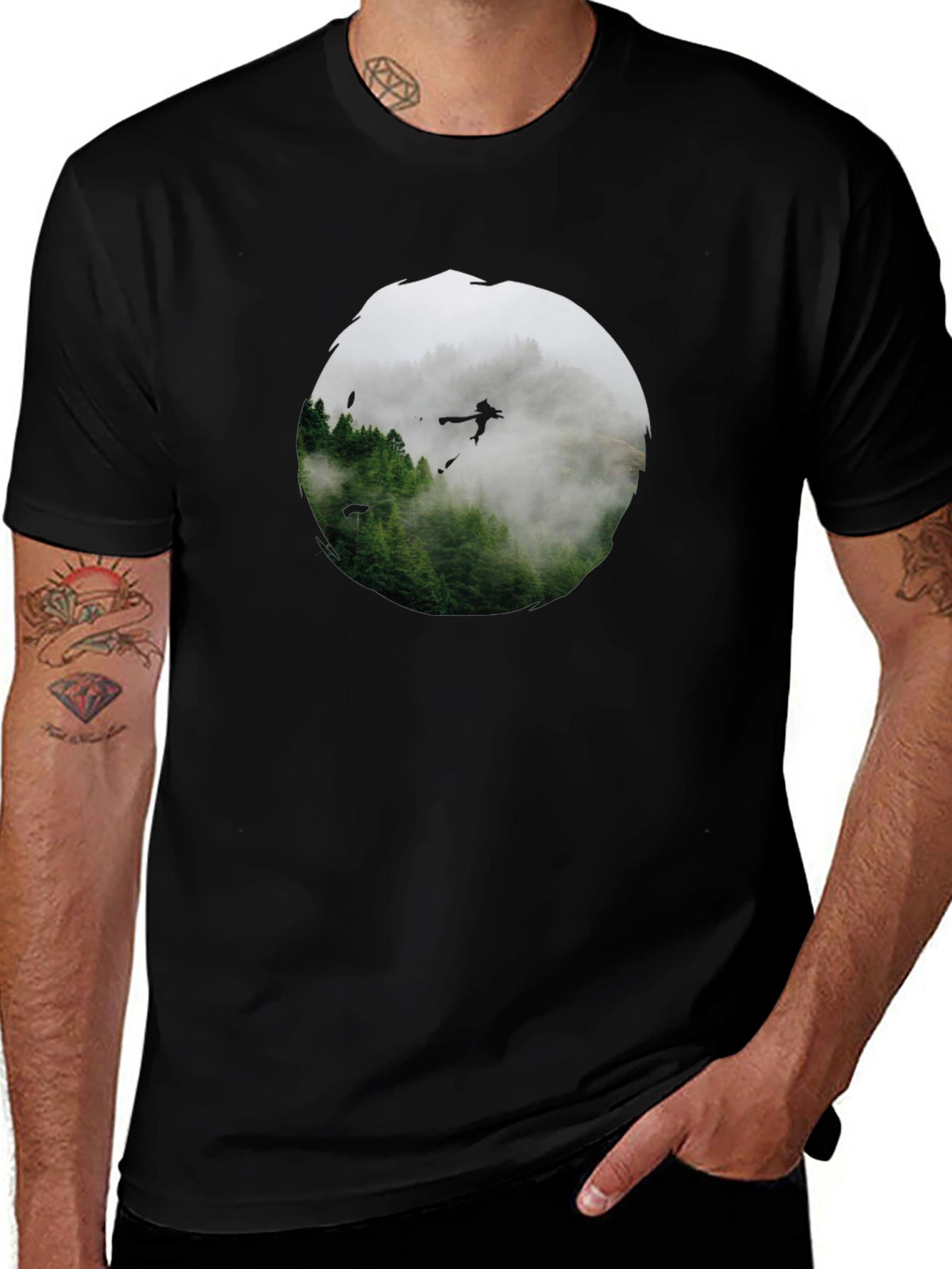 Variant 16 of Nature Graphic Black T-Shirt
