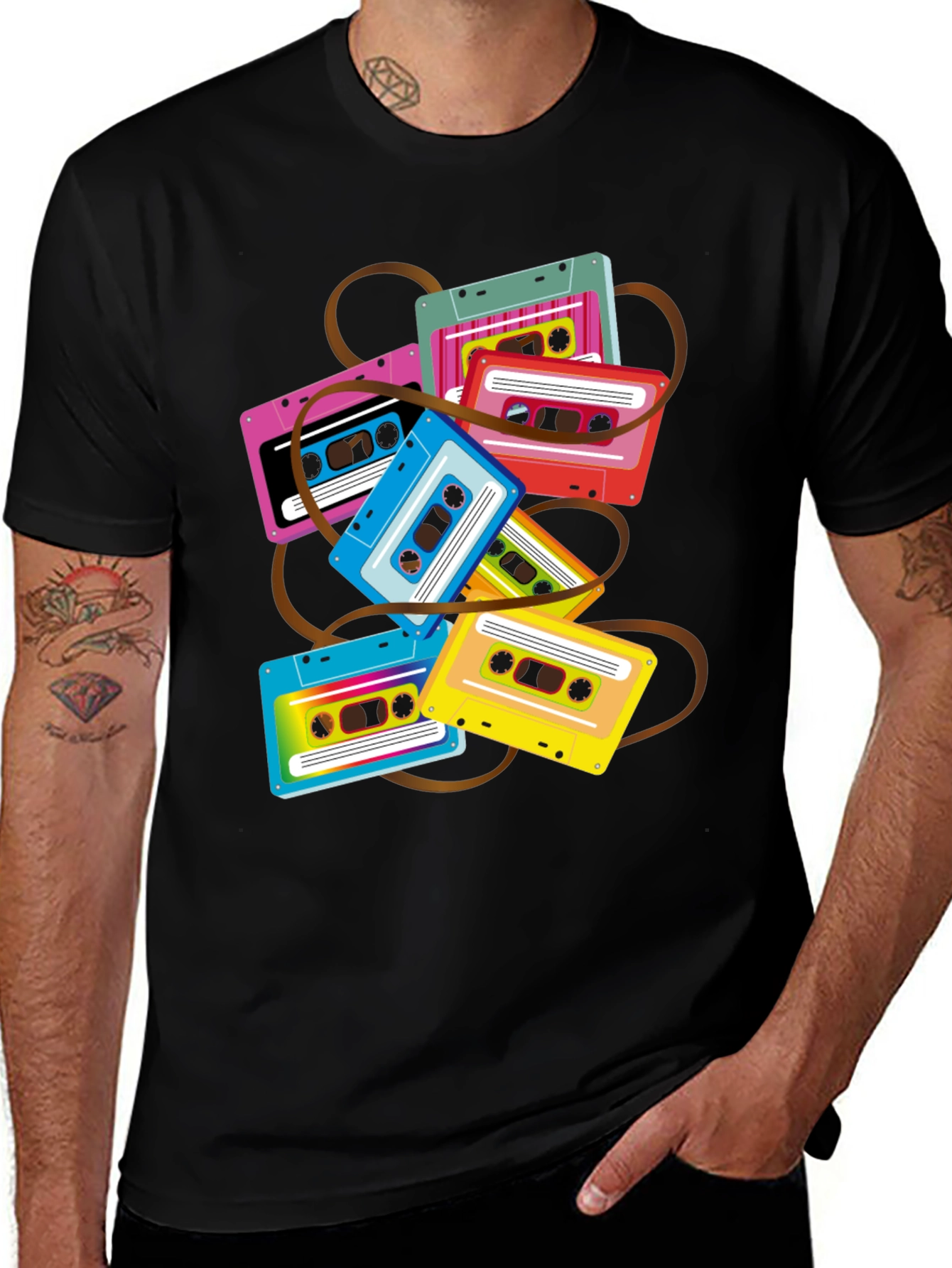 Variant 9 of Retro Cassette Tape Graphic T-Shirt - Vintage Music Style