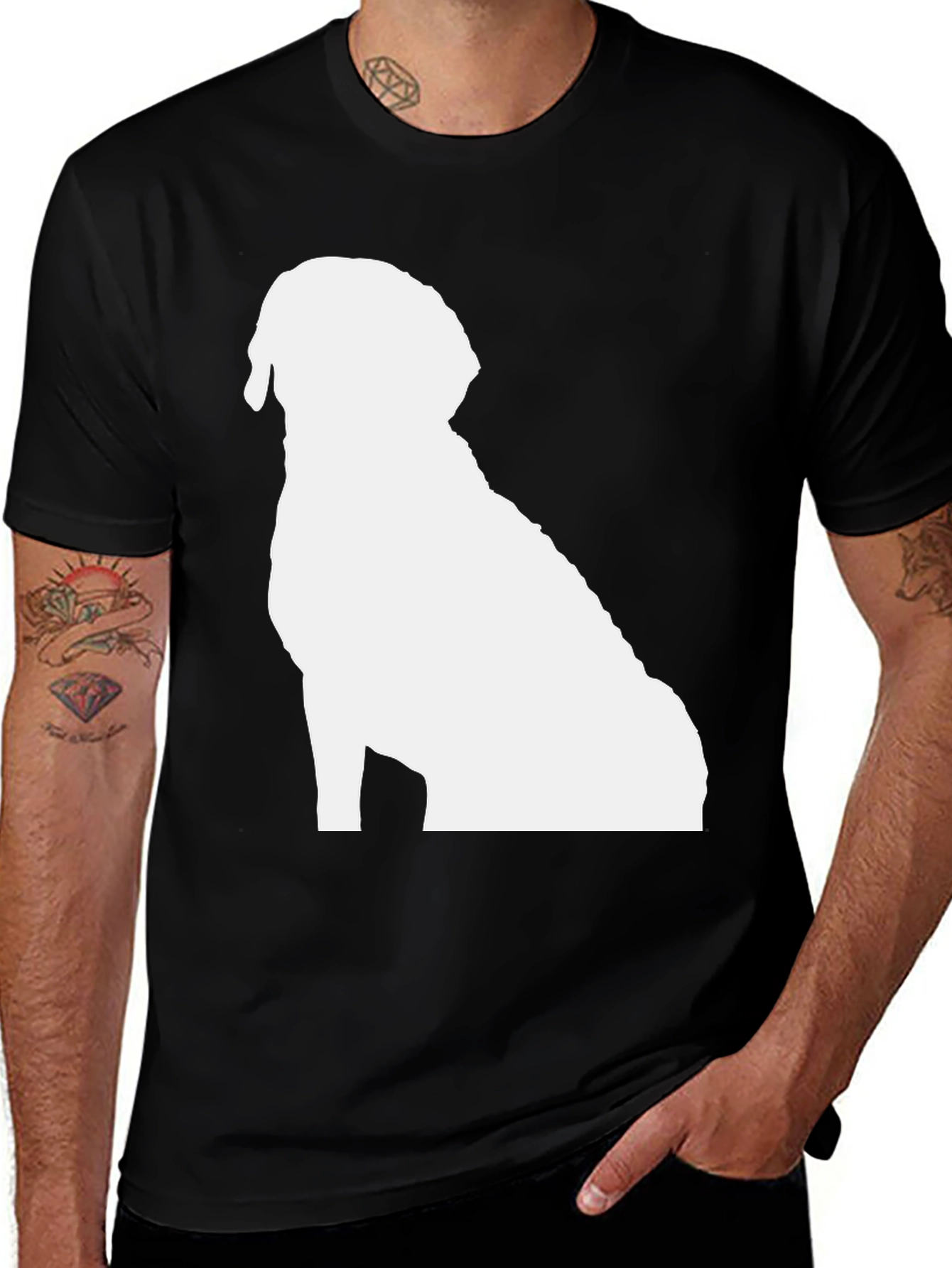 Dog Silhouette Black T-Shirt