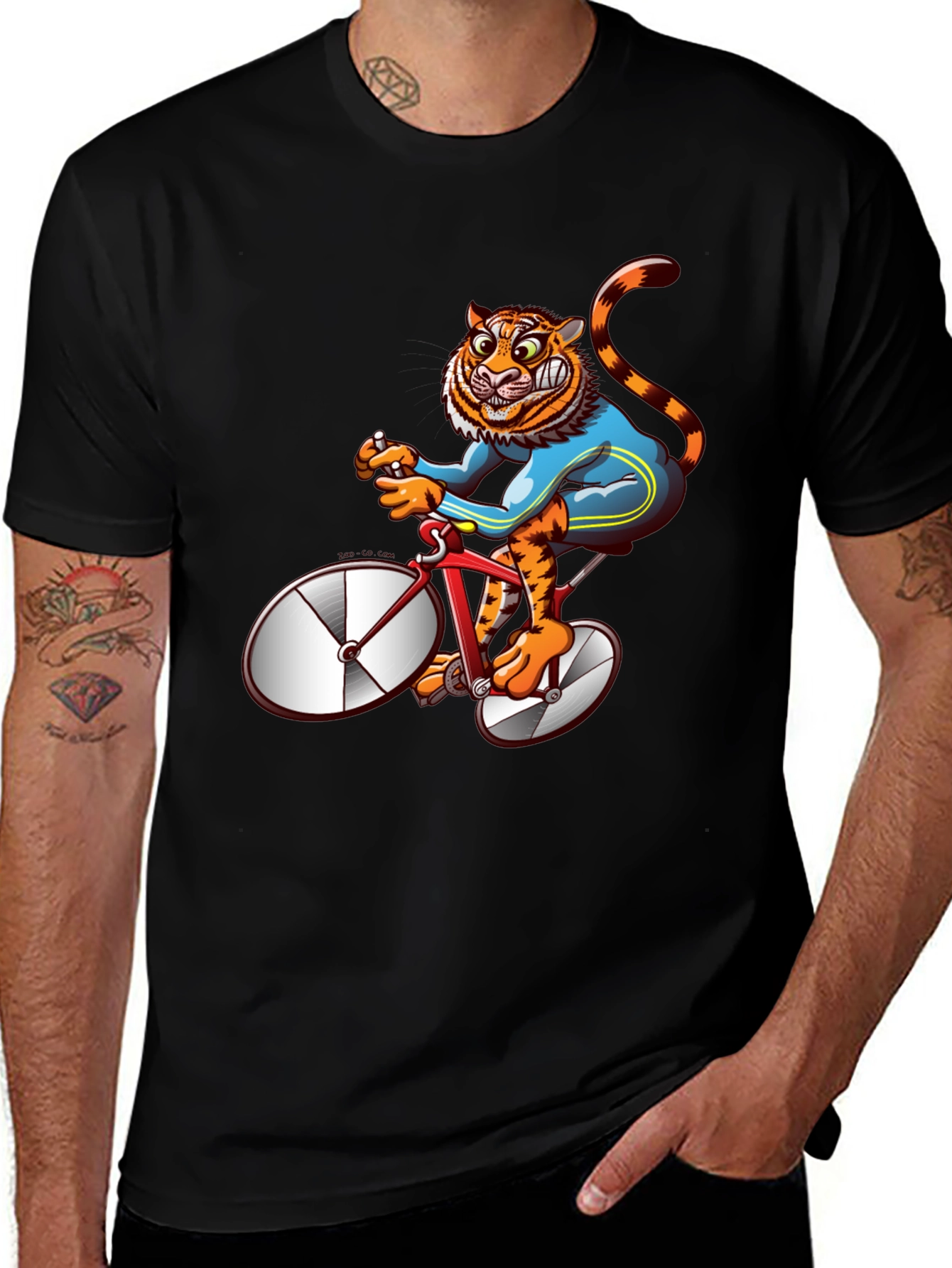 Variant 20 of Tiger Riding Bike Graphic Tee