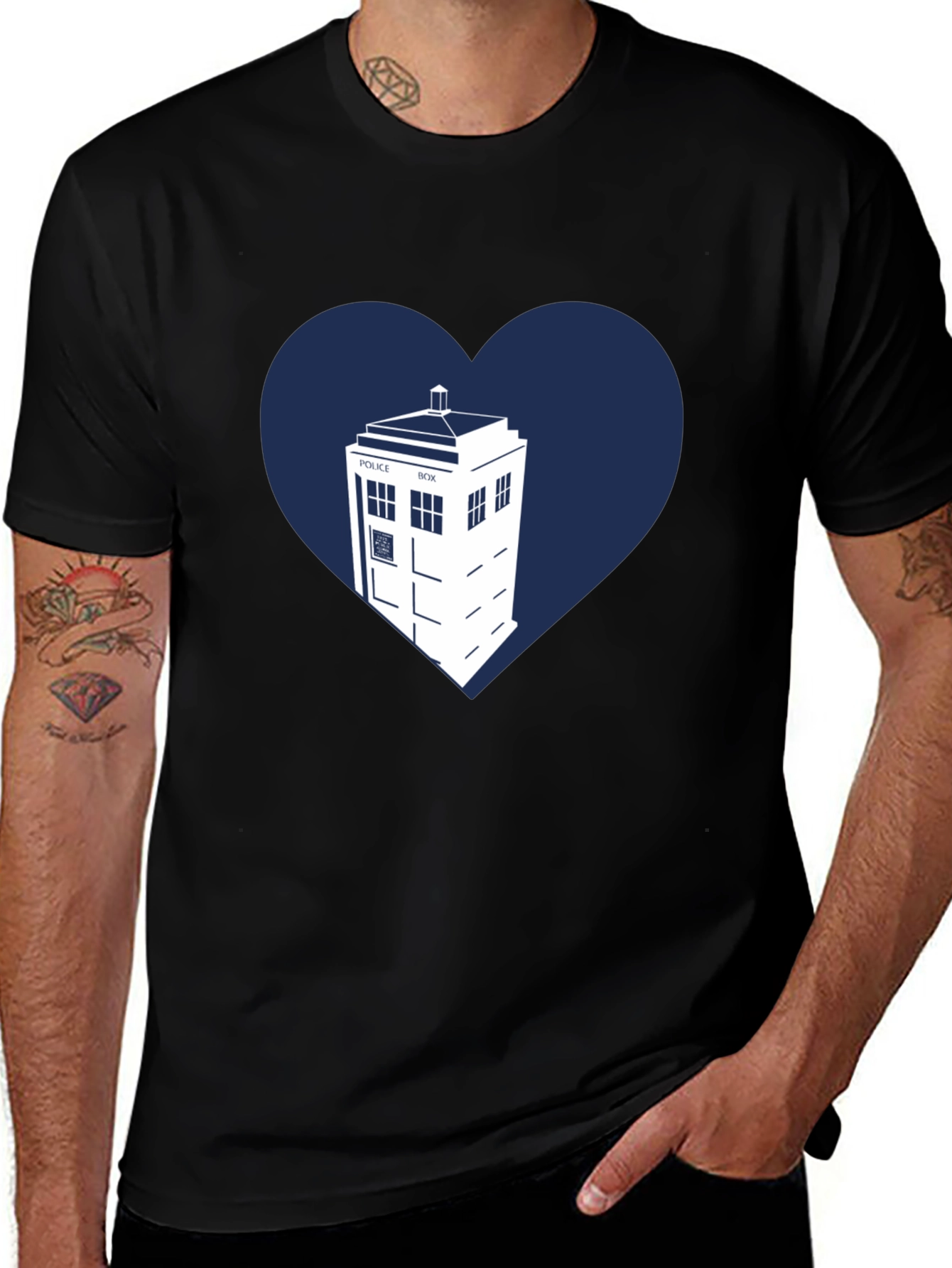 TARDIS Heart Graphic Tee - Time Traveler Fashion