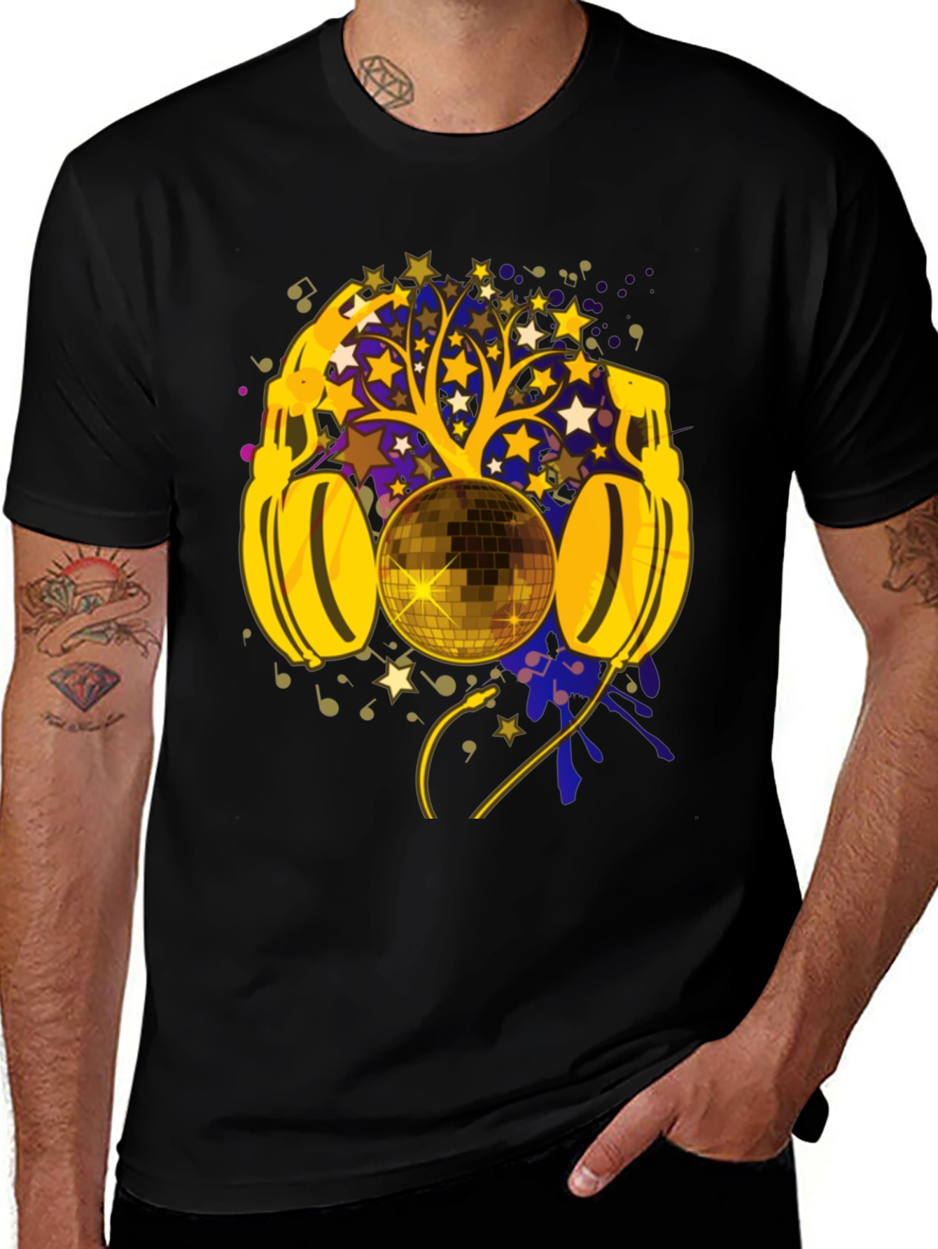 Variant 28 of Disco Ball Headphones Graphic Tee