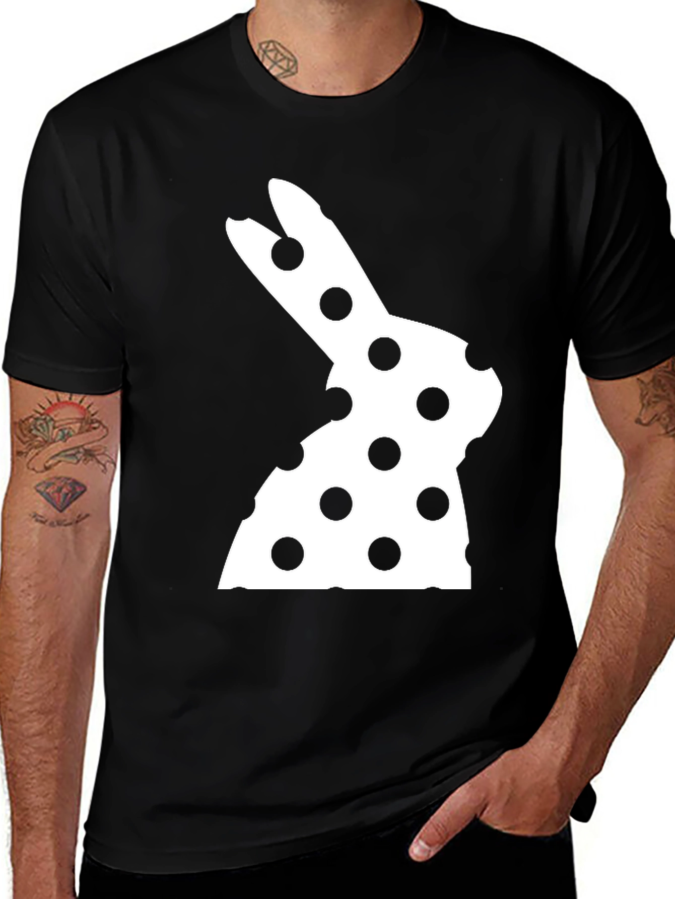 Easter Bunny Polka Dot T-Shirt - Fun Holiday Apparel