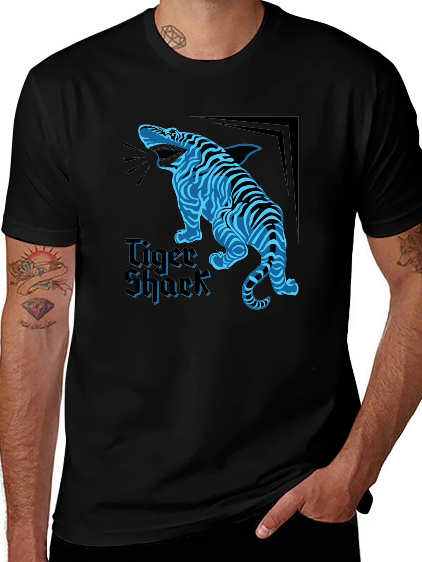 Variant 4 of Tiger Shark Graphic T-Shirt - Black