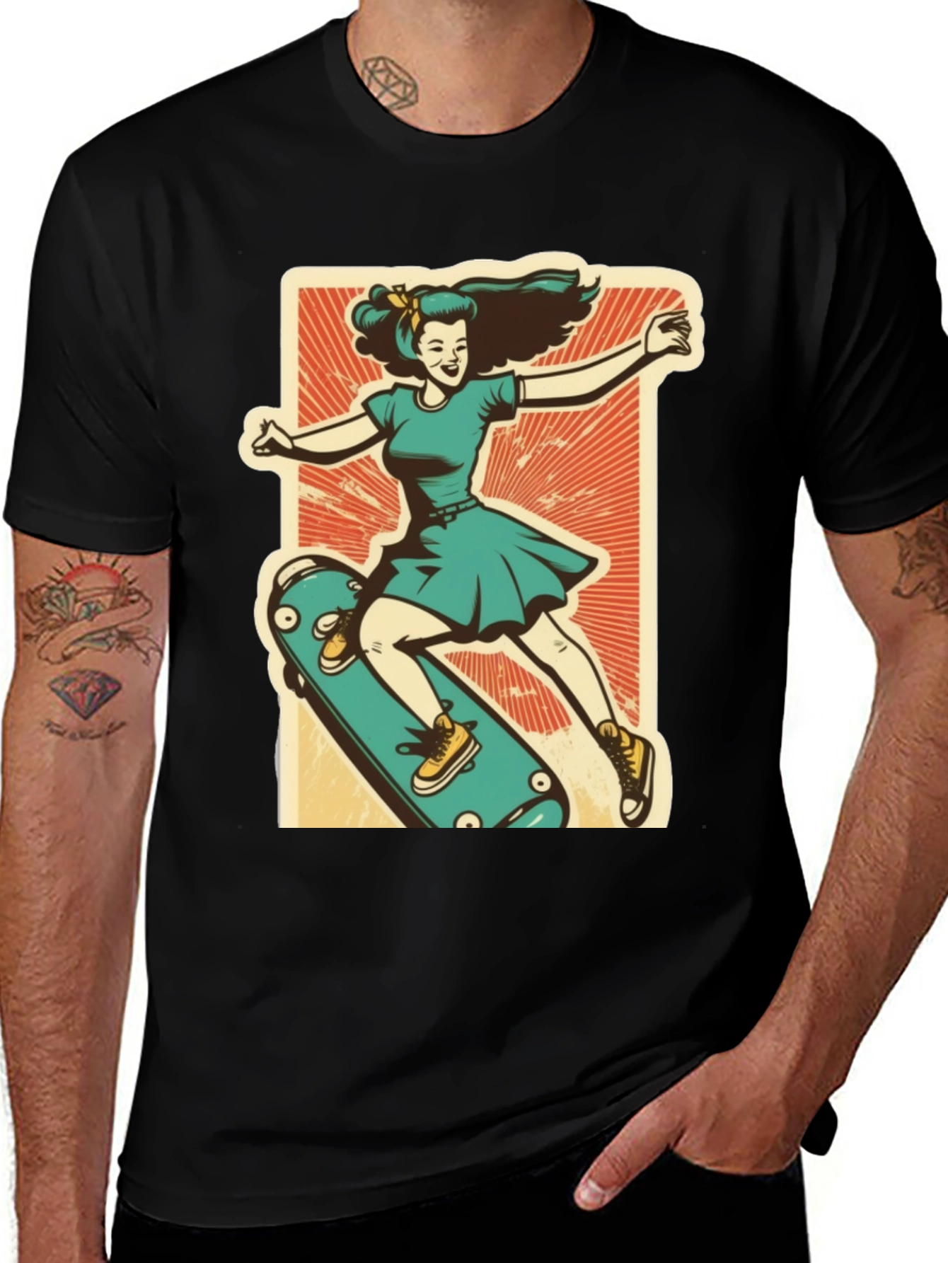 Variant 23 of Retro Skateboarder Graphic Tee