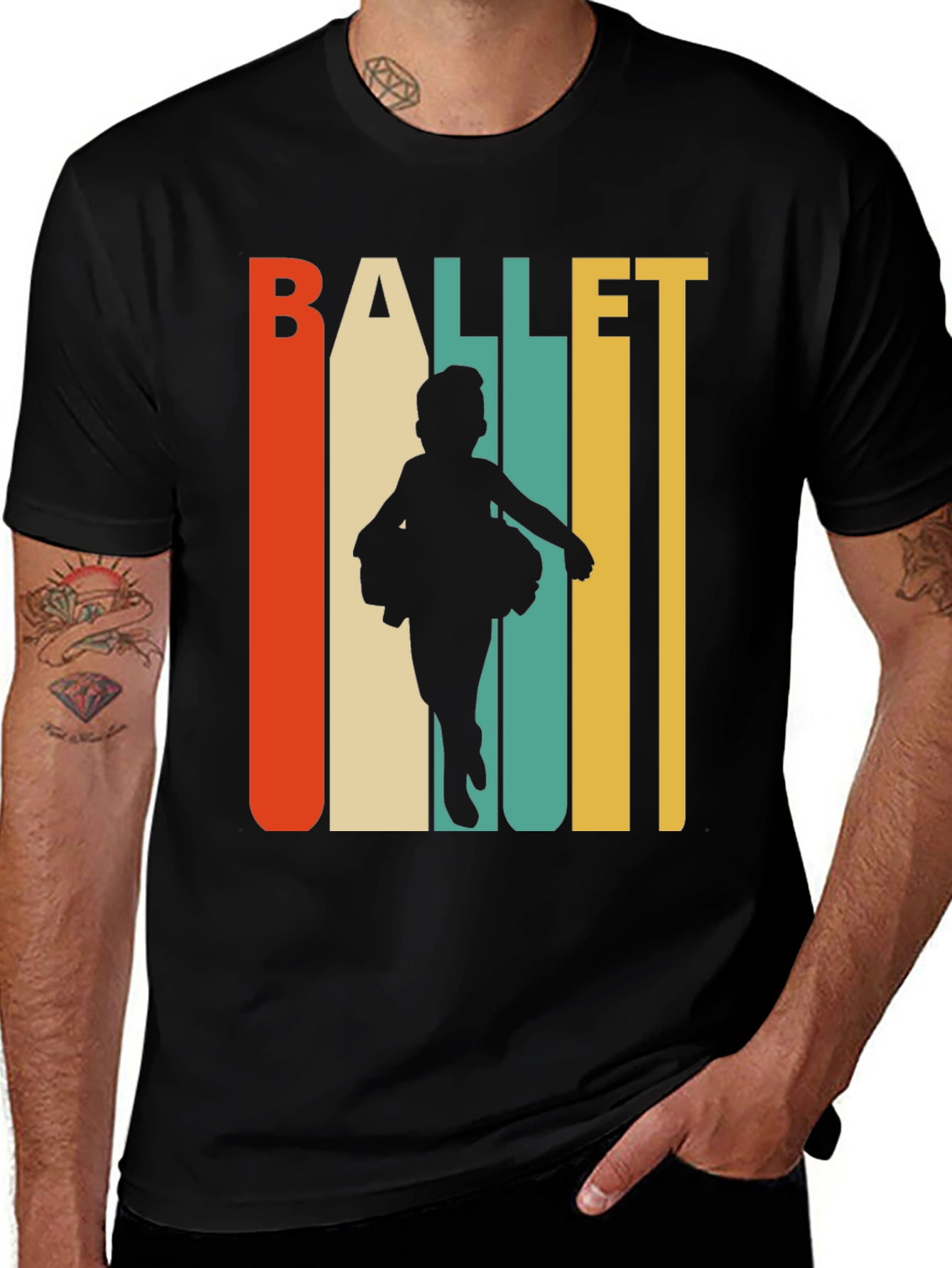 Variant 29 of Ballet Dancer Graphic Tee - Retro Style
