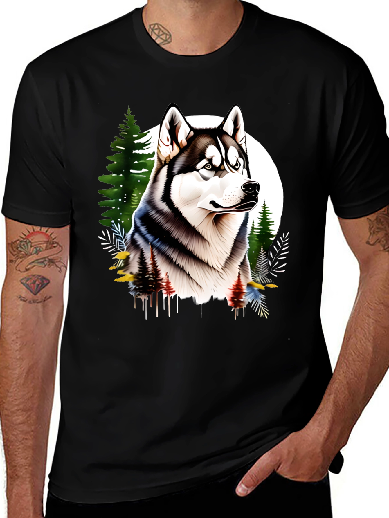 Variant 26 of Husky in the Woods Men's T-Shirt