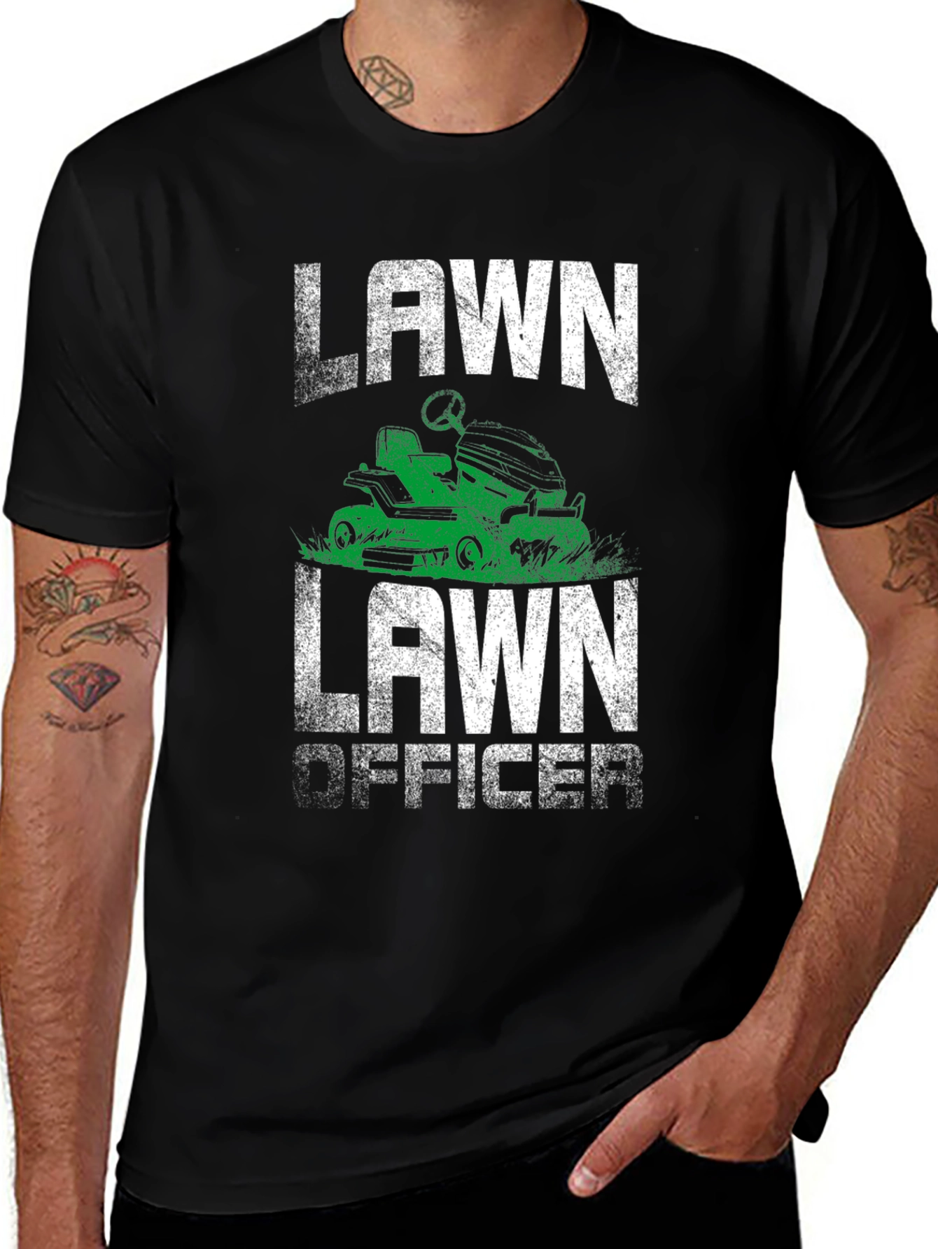 Variant 27 of Lawn Officer Graphic Tee - Funny Mowing Shirt
