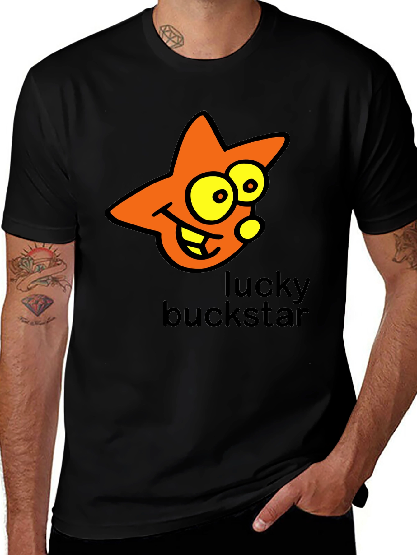 Variant 13 of Lucky Buckstar Graphic Tee - Black