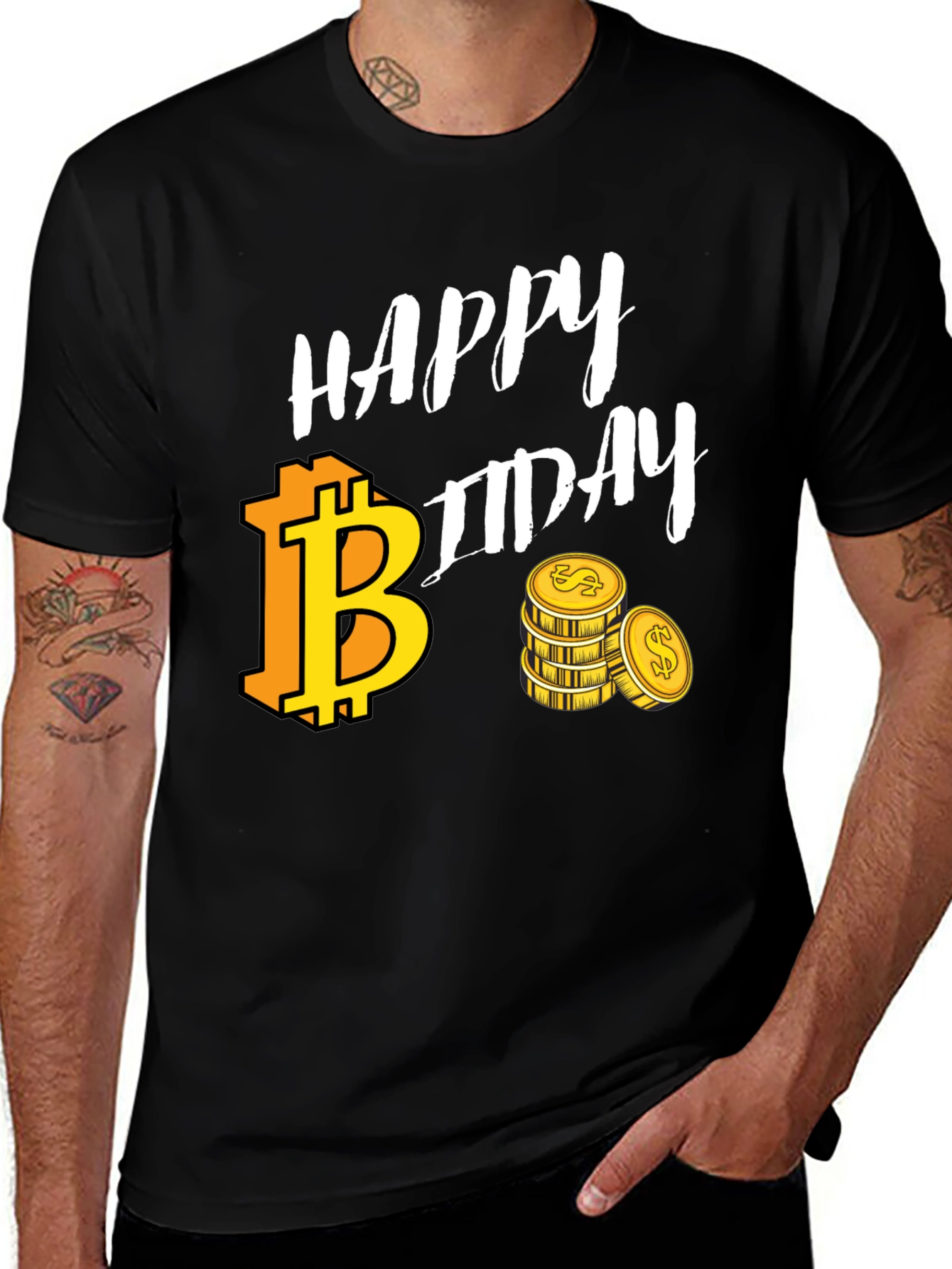 Variant 22 of Bitcoin Birthday Black T-Shirt