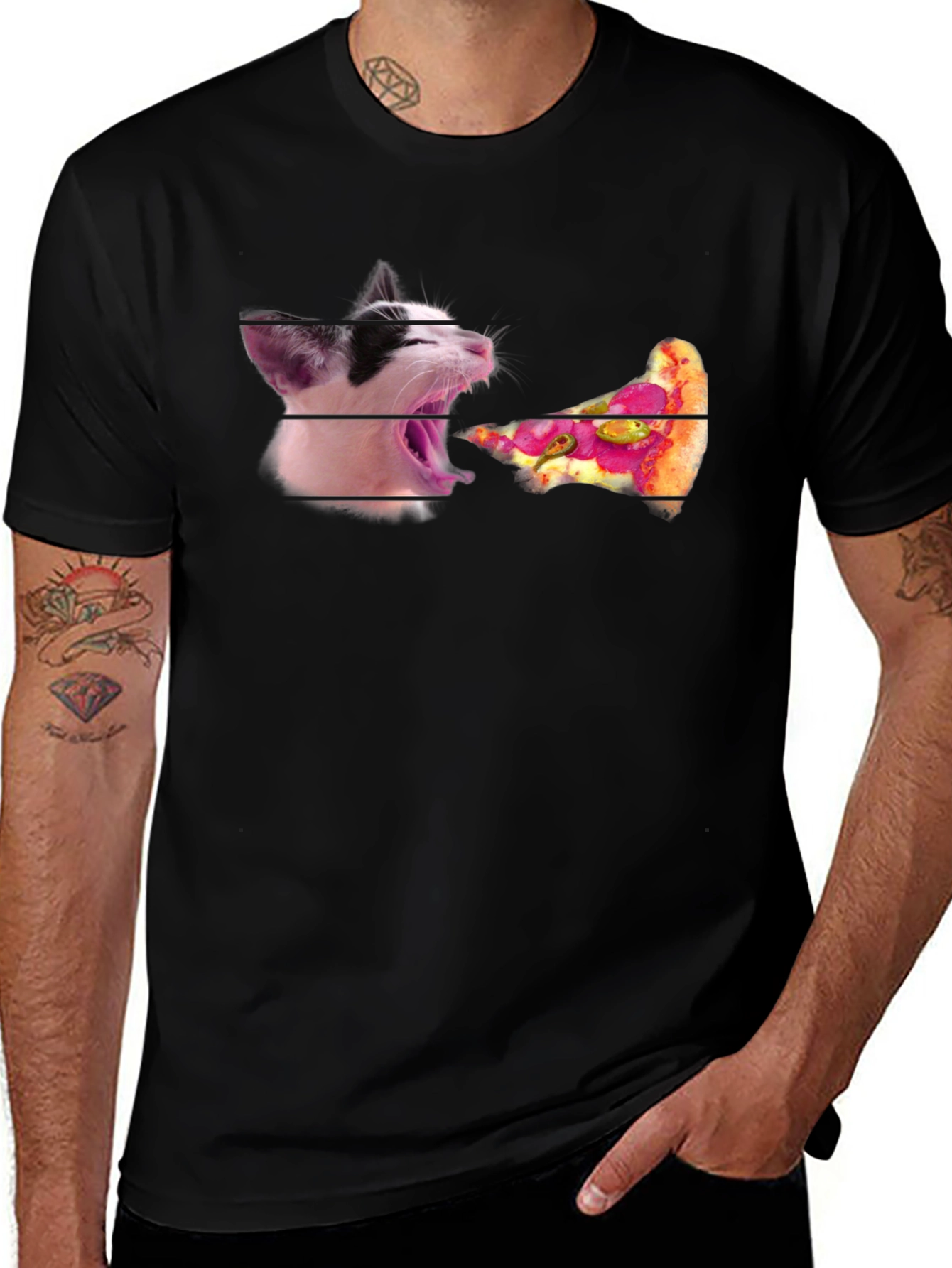 Cat Pizza T-Shirt - Unique Graphic Tee