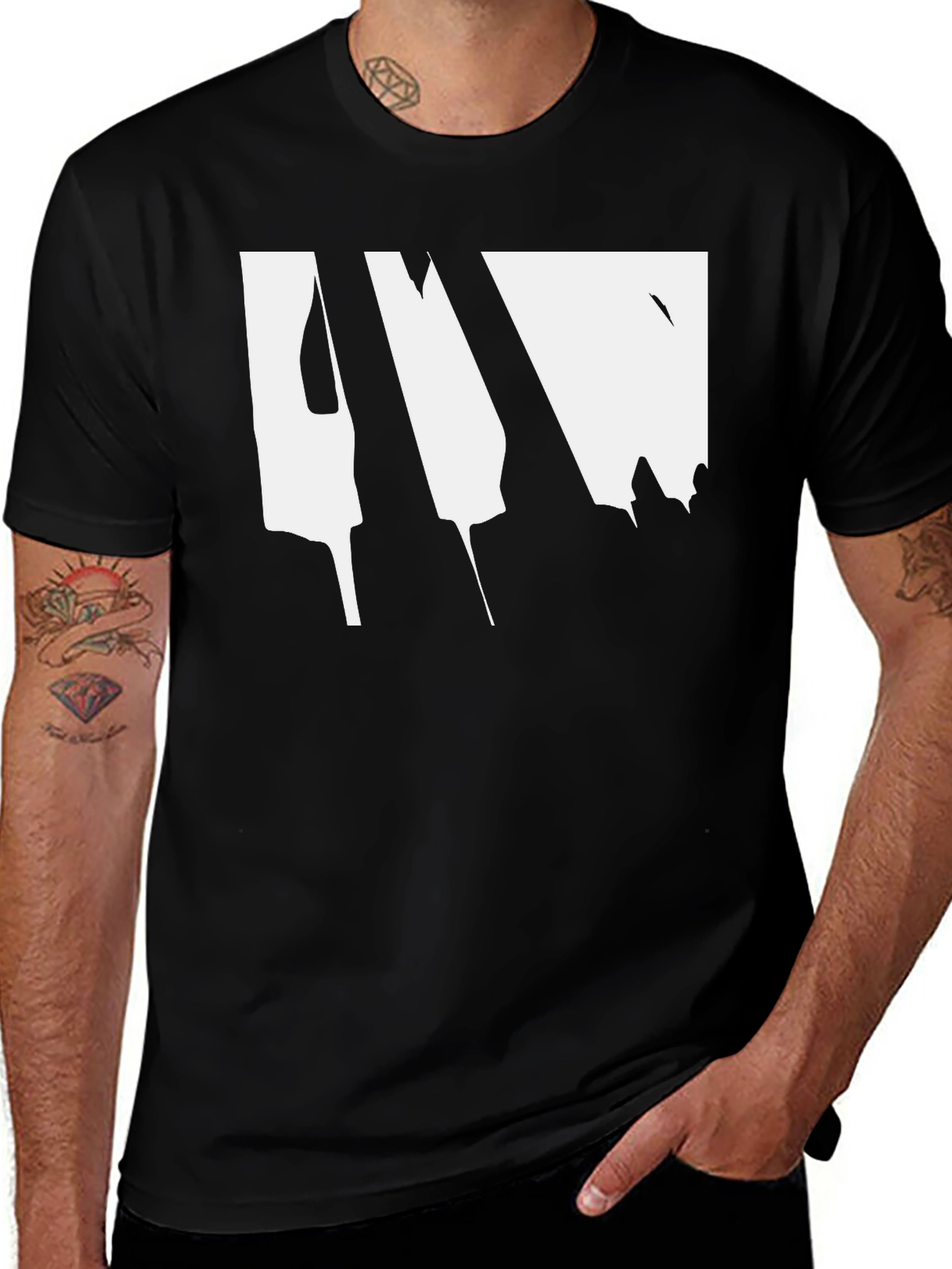 Abstract Drip Graphic Black T-Shirt