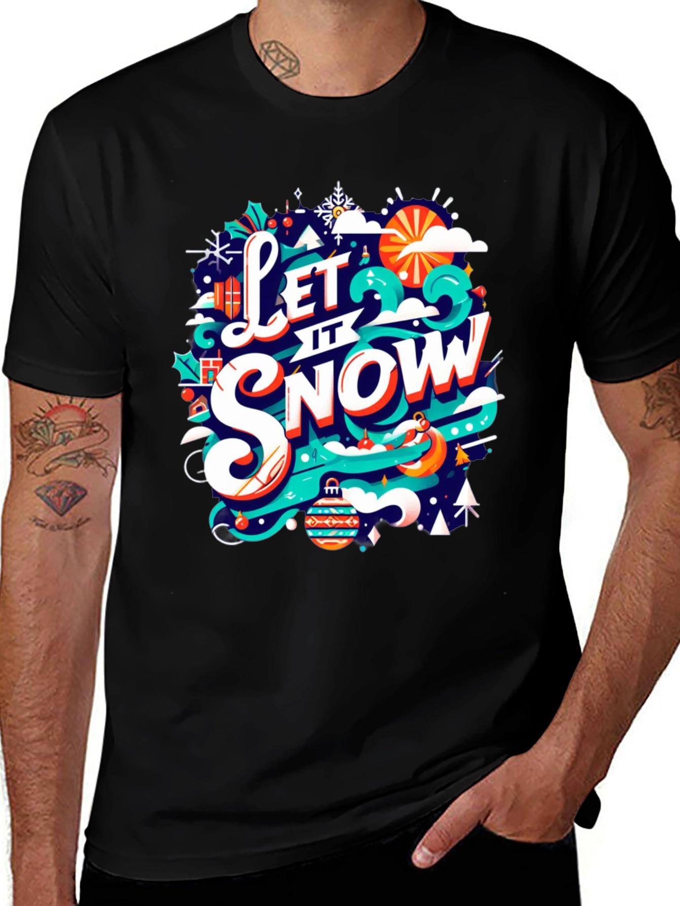 Let It Snow Holiday Graphic Tee - Festive Christmas Shirt