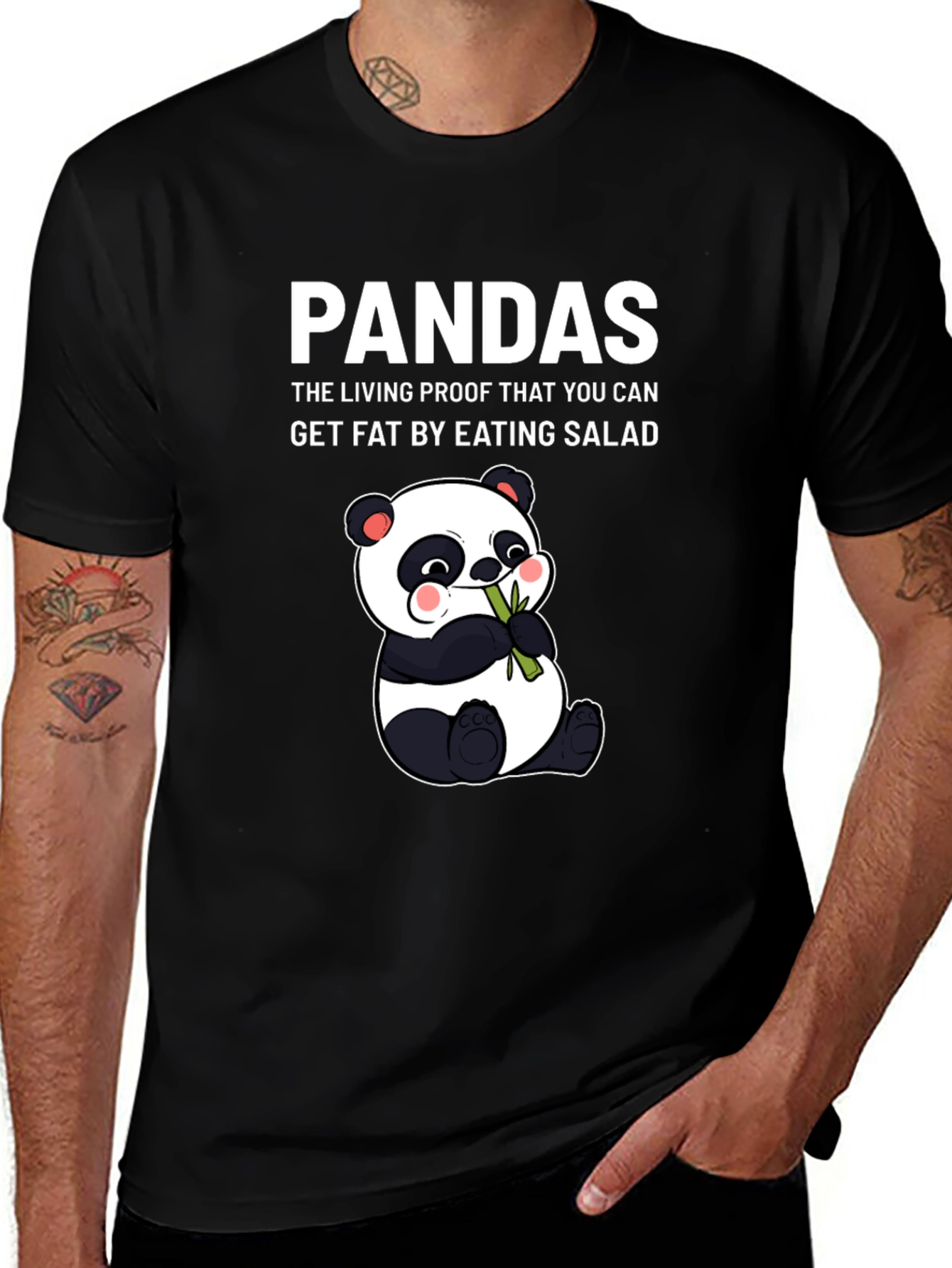 Variant 24 of Panda Salad Diet T-Shirt - Funny Animal Graphic Tee