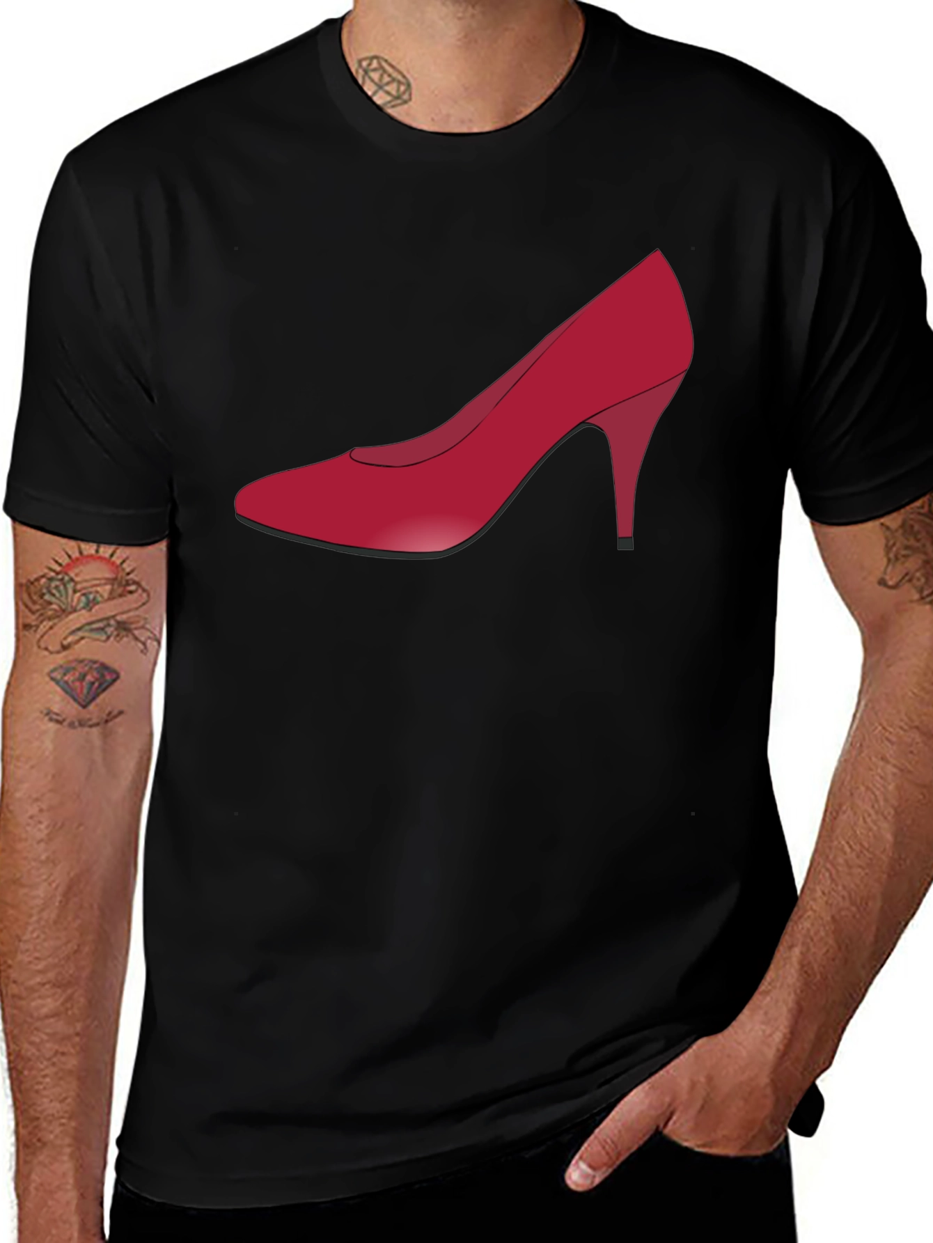 Variant 14 of Red High Heel Graphic T-Shirt - Sleek & Stylish