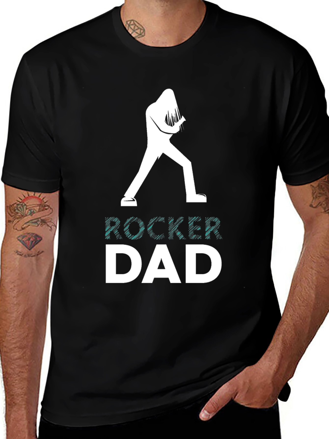 Rocker Dad T-Shirt - Cool Music Lover Tee