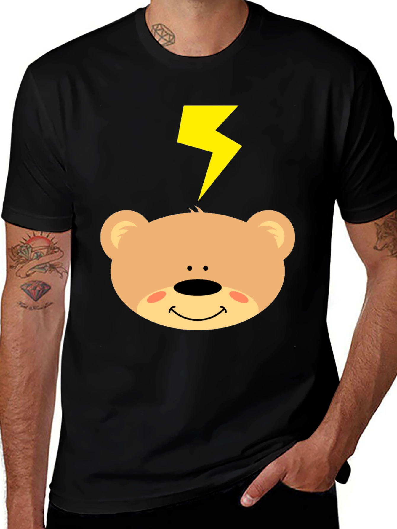 Variant 11 of Cartoon Bear T-Shirt with Lightning Bolt