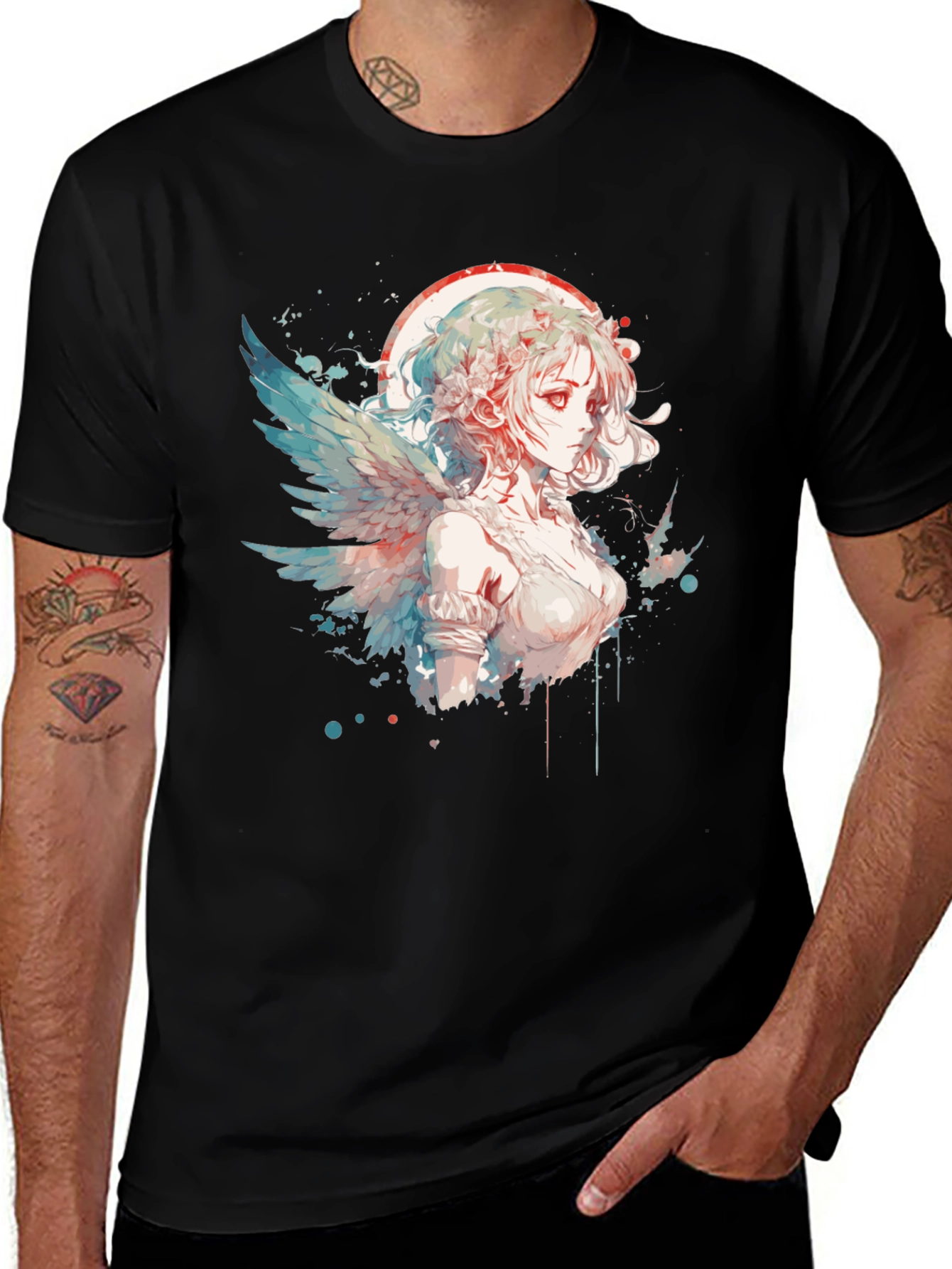 Variant 2 of Anime Angel Graphic Tee - Unique Design