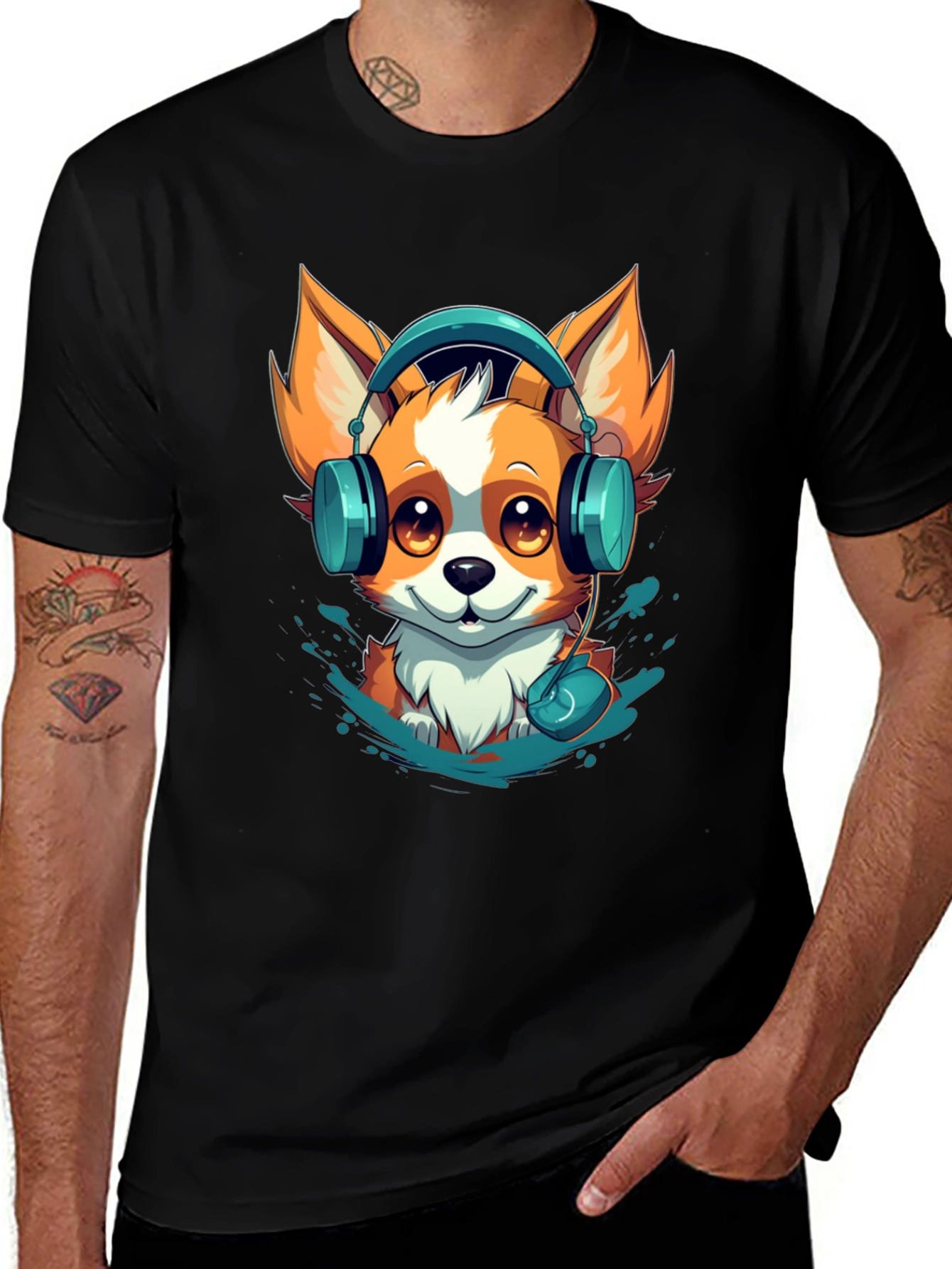 Variant 21 of Fox Headphone Graphic Tee