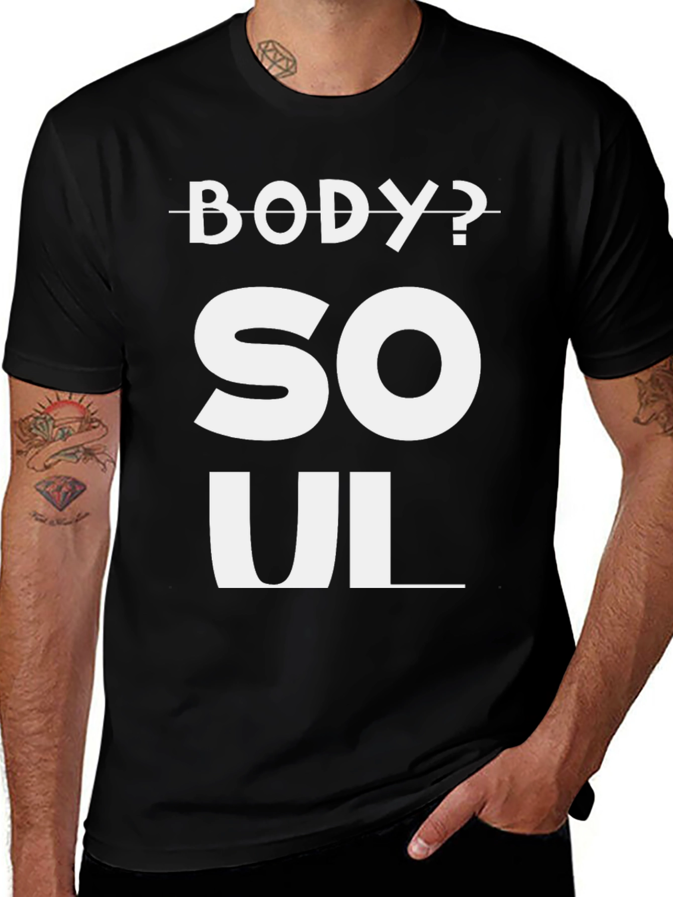 Variant 21 of Body or Soul Graphic Tee - Black T-Shirt
