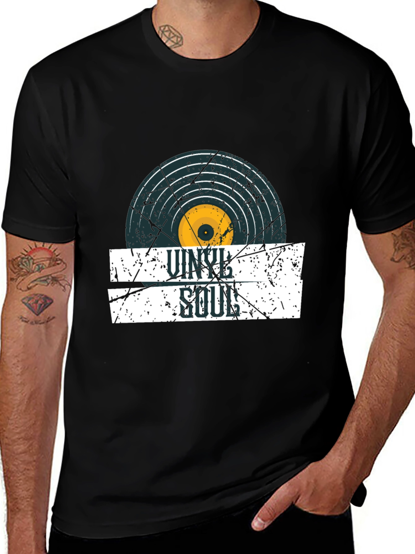 Variant 2 of Vinyl Soul Graphic Tee - Retro Music Lover T-Shirt