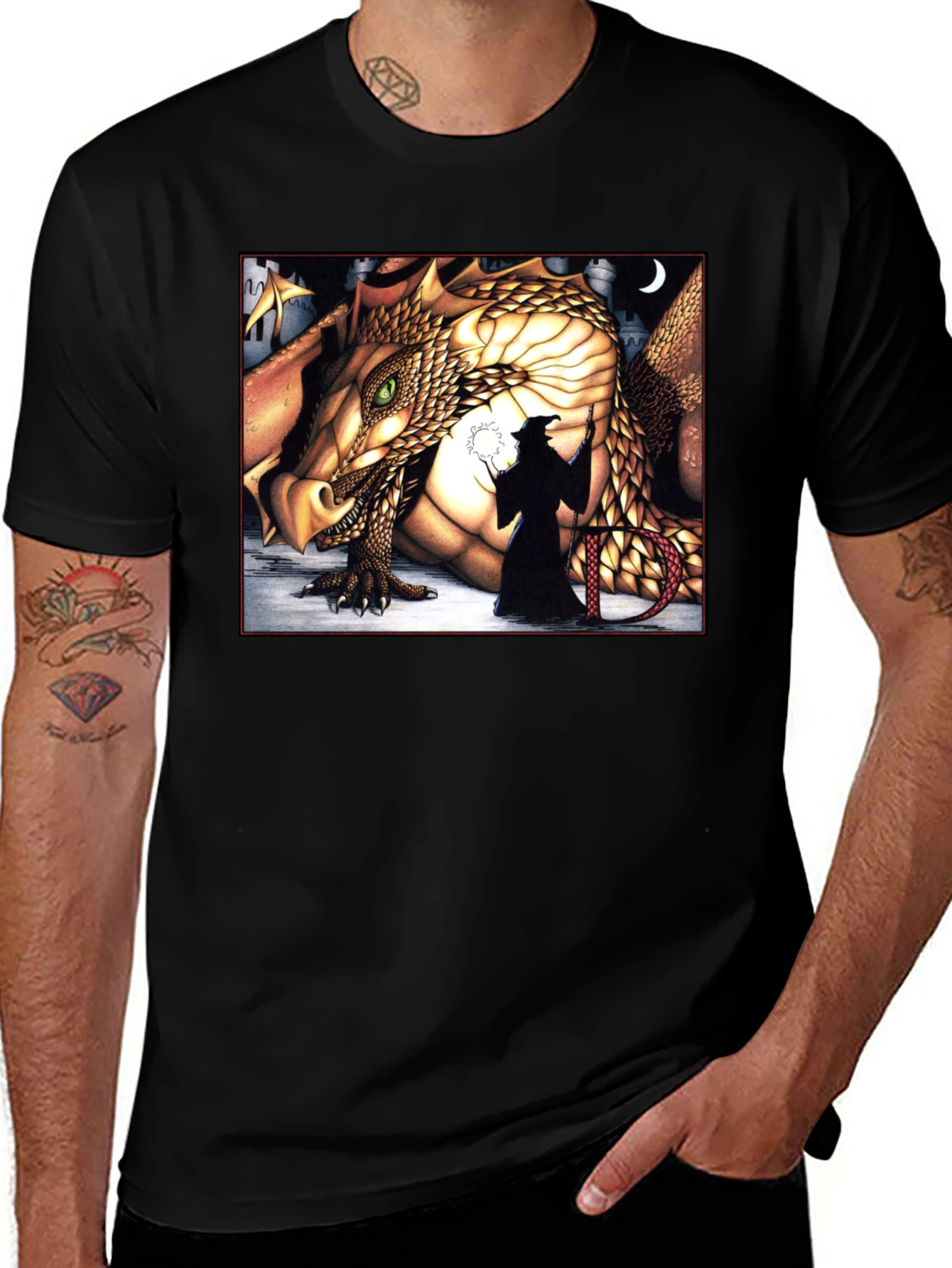 Variant 13 of Dragon & Wizard Graphic Tee