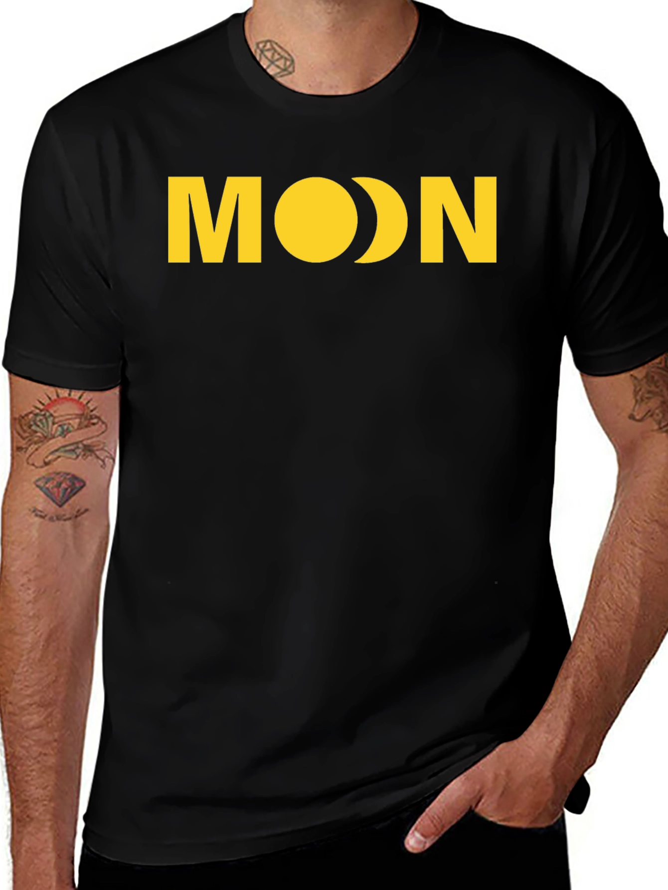 Variant 23 of Moon Graphic Tee - Unisex Black T-Shirt
